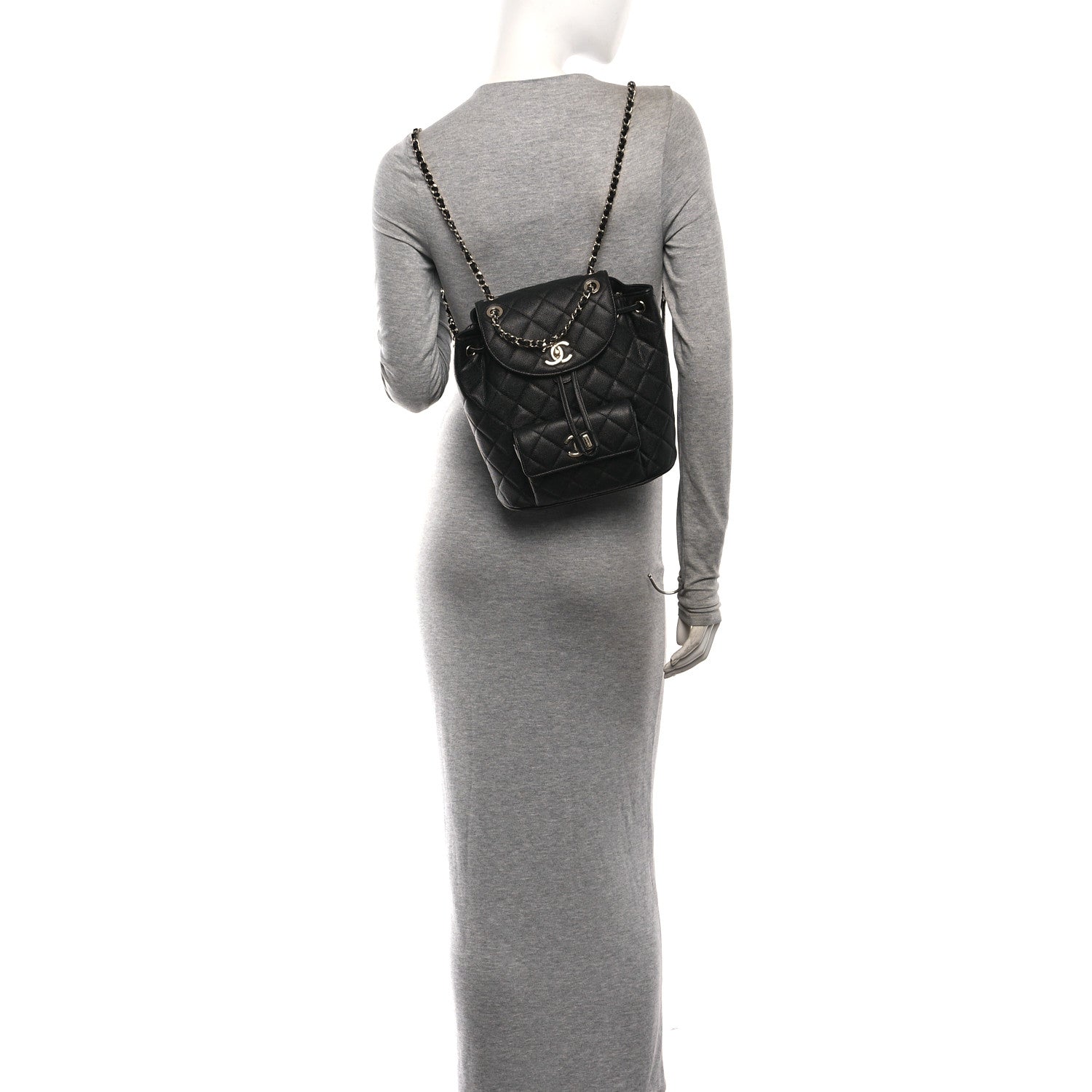 Caviar Quilted Backpack Bag Black — view 2