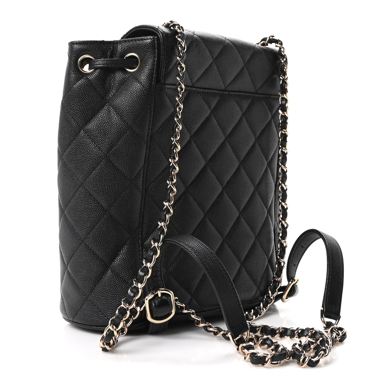 Caviar Quilted Backpack Bag Black — view 3