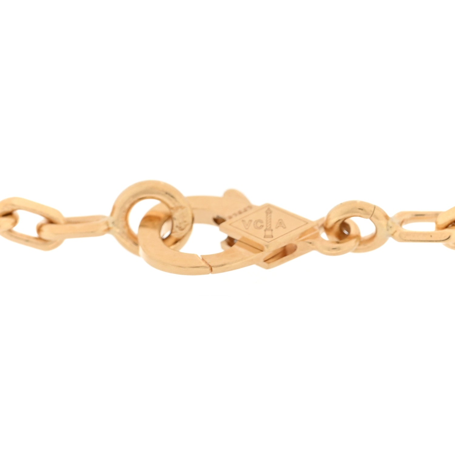 18K Yellow Gold 5 Motifs Guilloche Vintage Alhambra Bracelet — view 3
