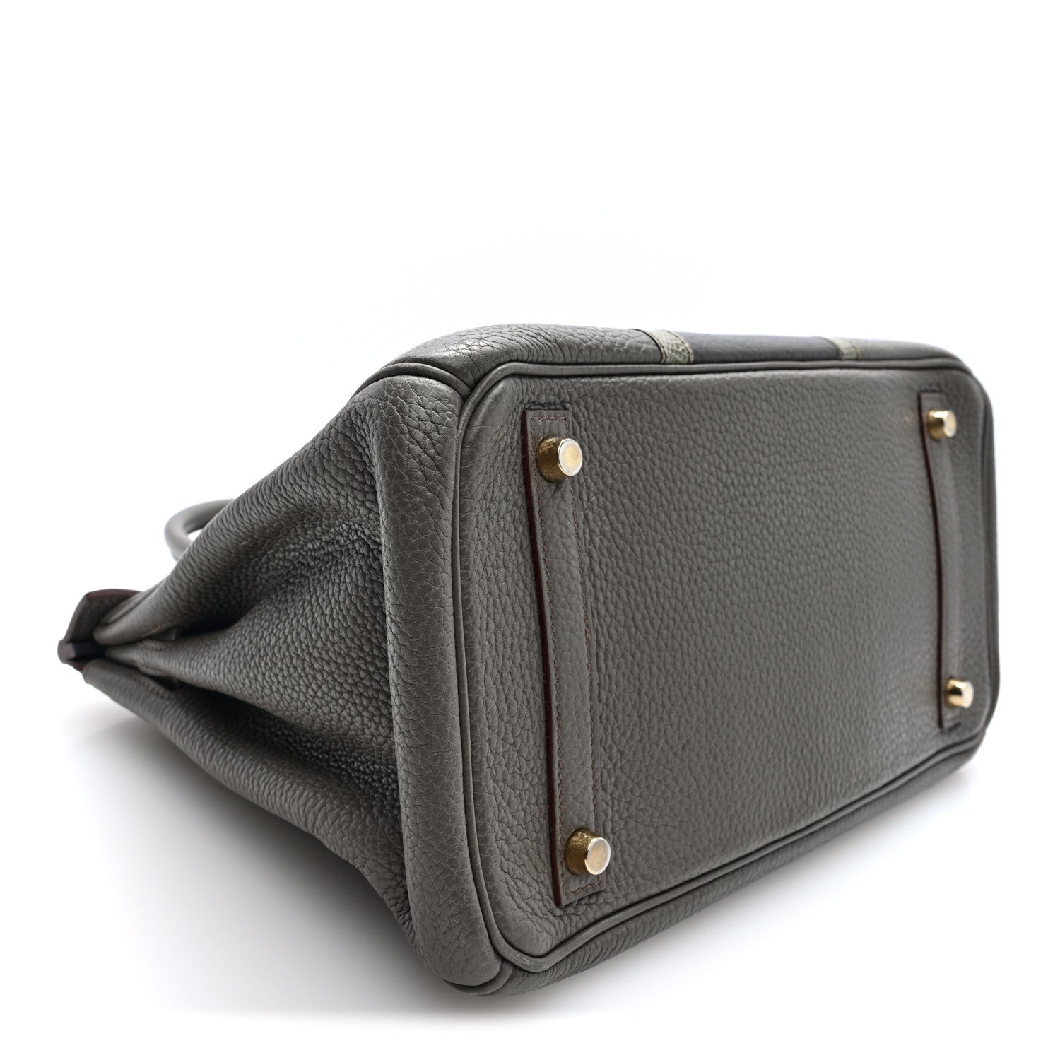 Taurillon Clemence Lizard Club Birkin 30 Etain Graphite — view 4
