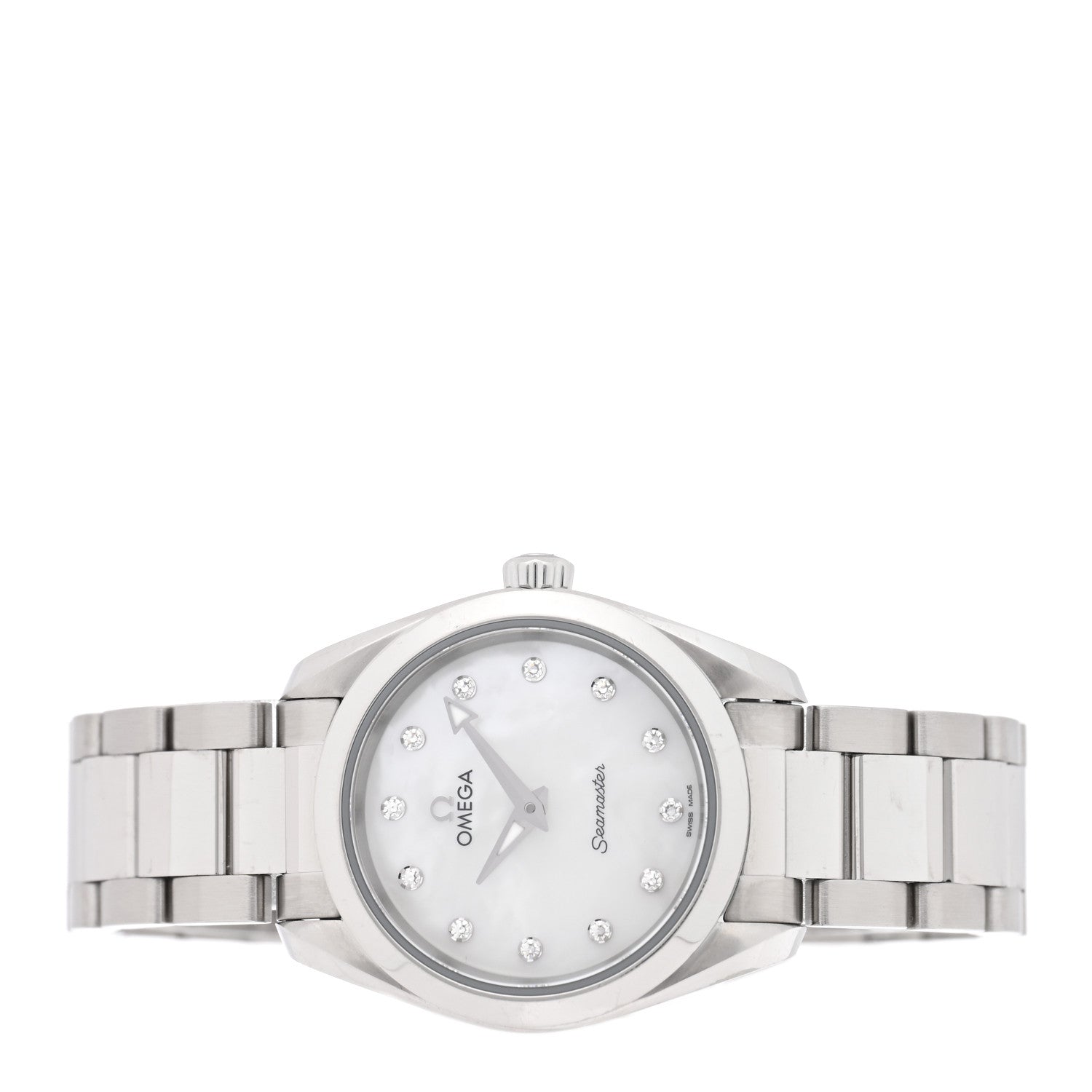 Stainless Steel Diamond Mother of Pearl 28mm Seamaster Aqua Terra Quartz Watch 220.10.28.60.55.001 — view 2