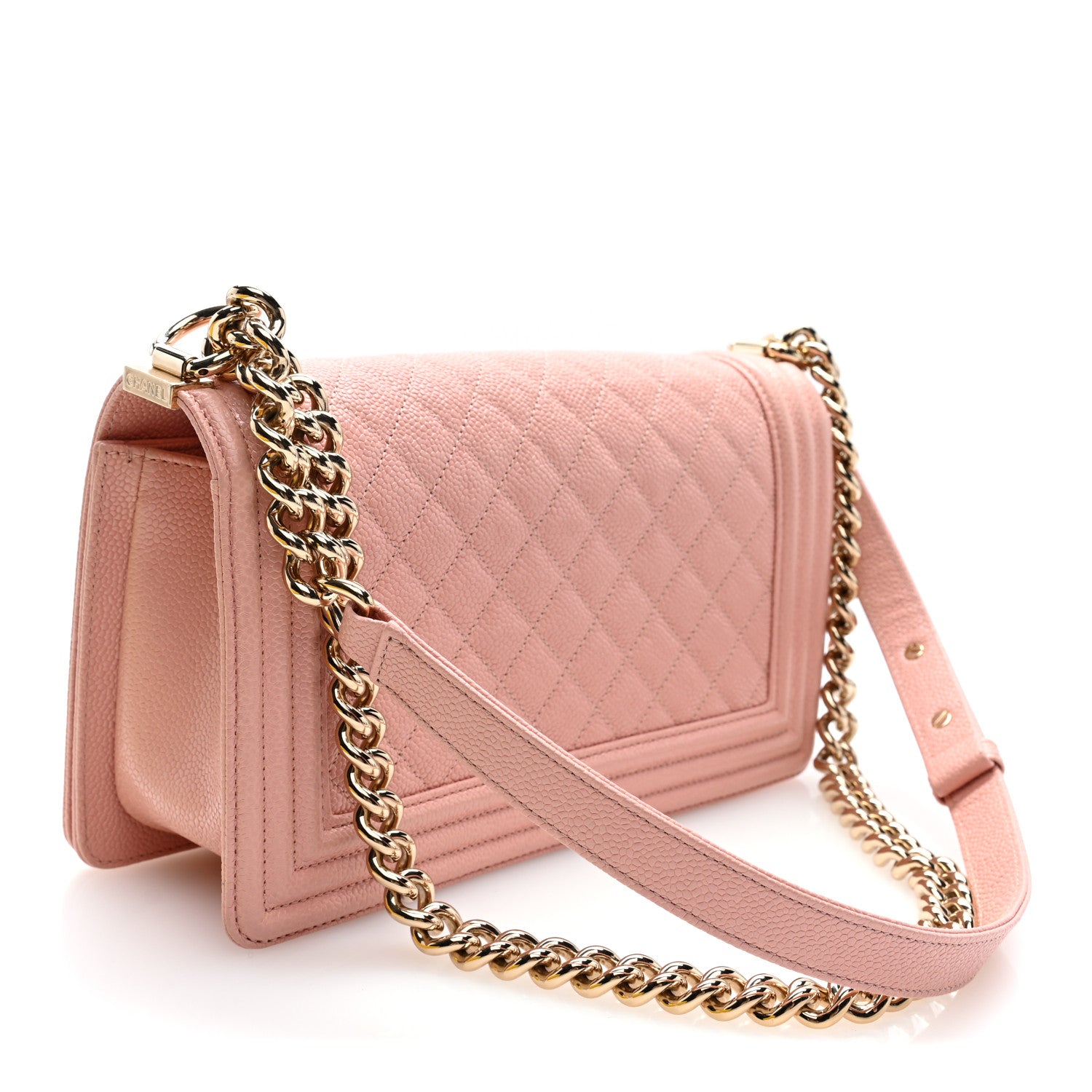 Caviar Quilted Medium Boy Flap Light Pink — view 3