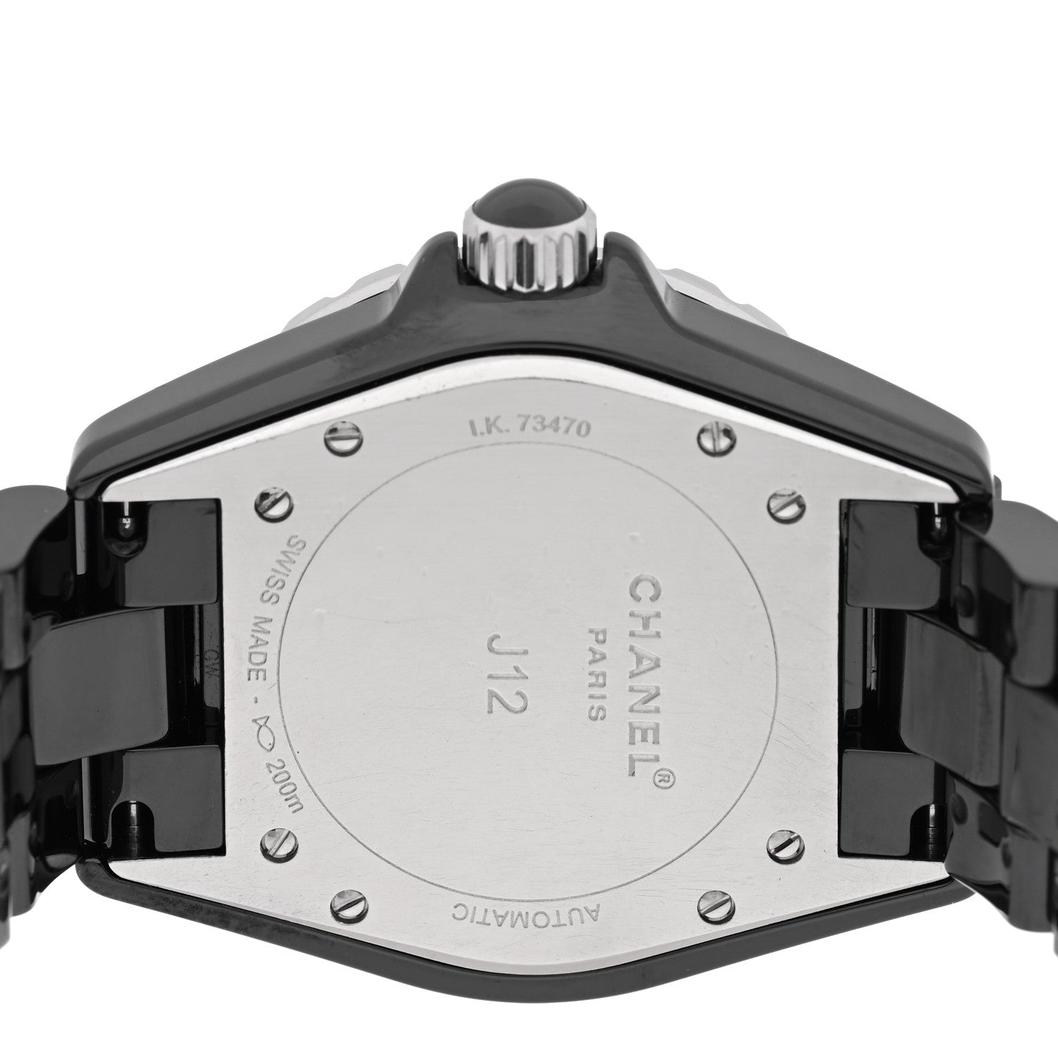 Stainless Steel Ceramic Diamond 38mm J12 Automatic Watch Black — view 4