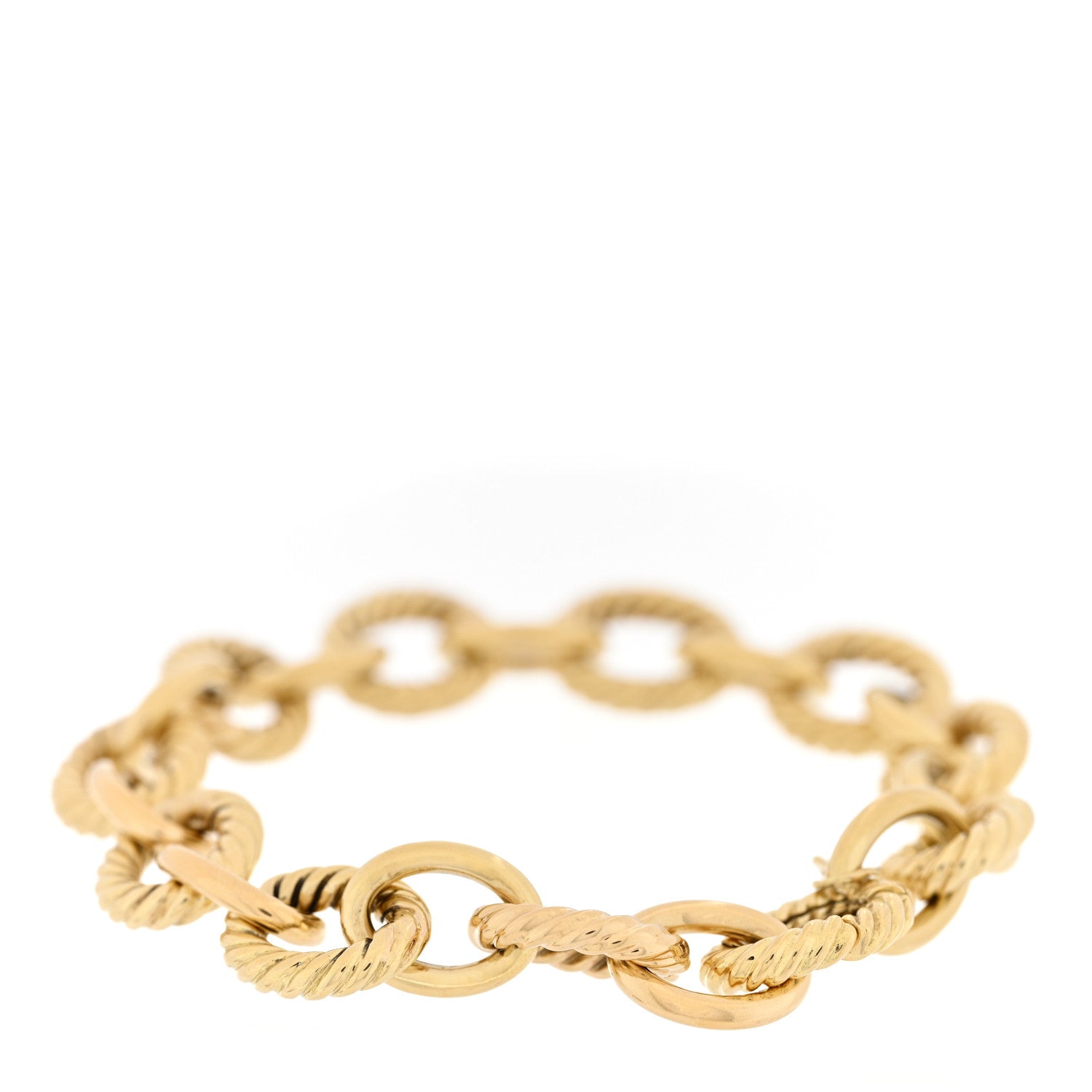 18K Yellow Gold 12mm Large Oval Link Bracelet — view 2