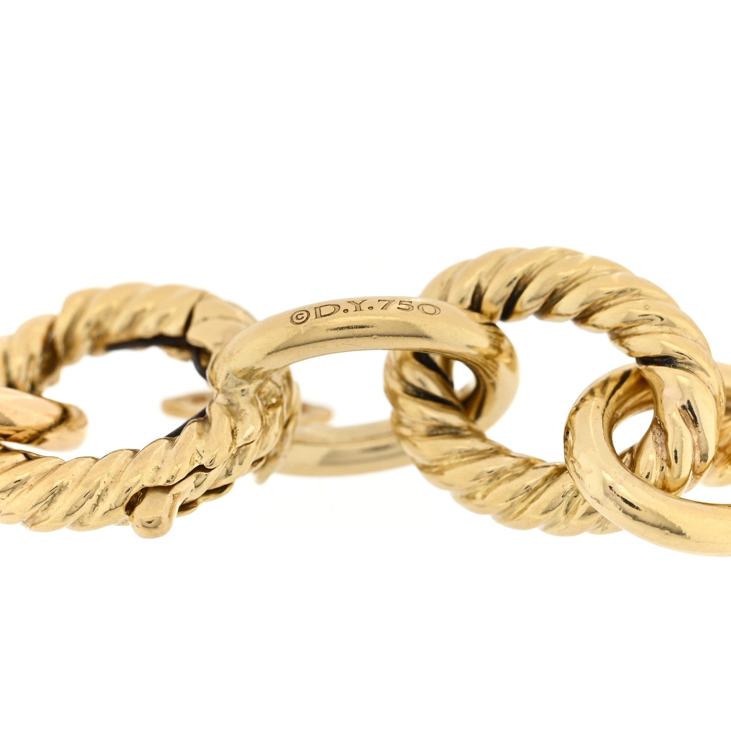 18K Yellow Gold 12mm Large Oval Link Bracelet — view 3