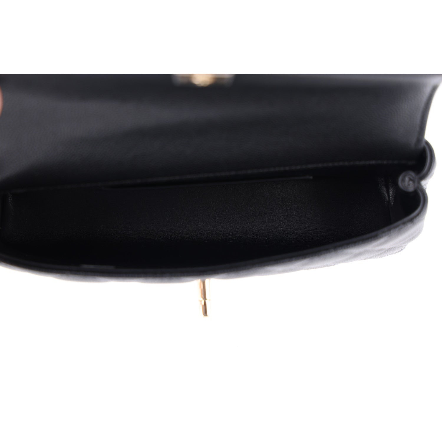 Caviar Quilted Coco Handle East West Clutch With Chain Black — view 5