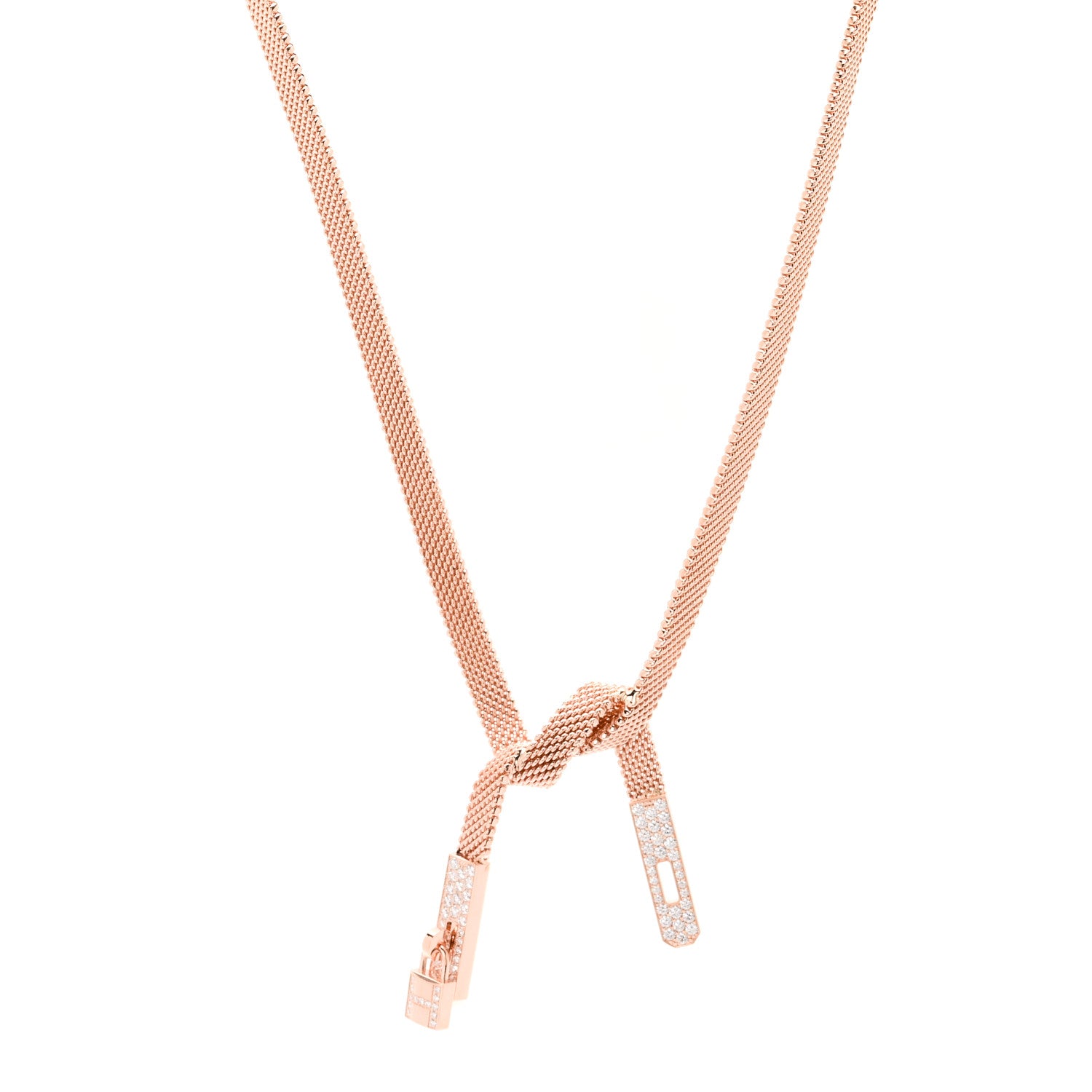 18K Rose Gold Diamond Kelly Gavroche Necklace XS