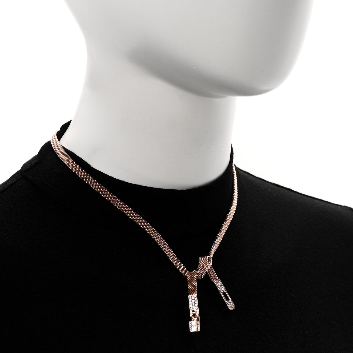 18K Rose Gold Diamond Kelly Gavroche Necklace XS — view 2