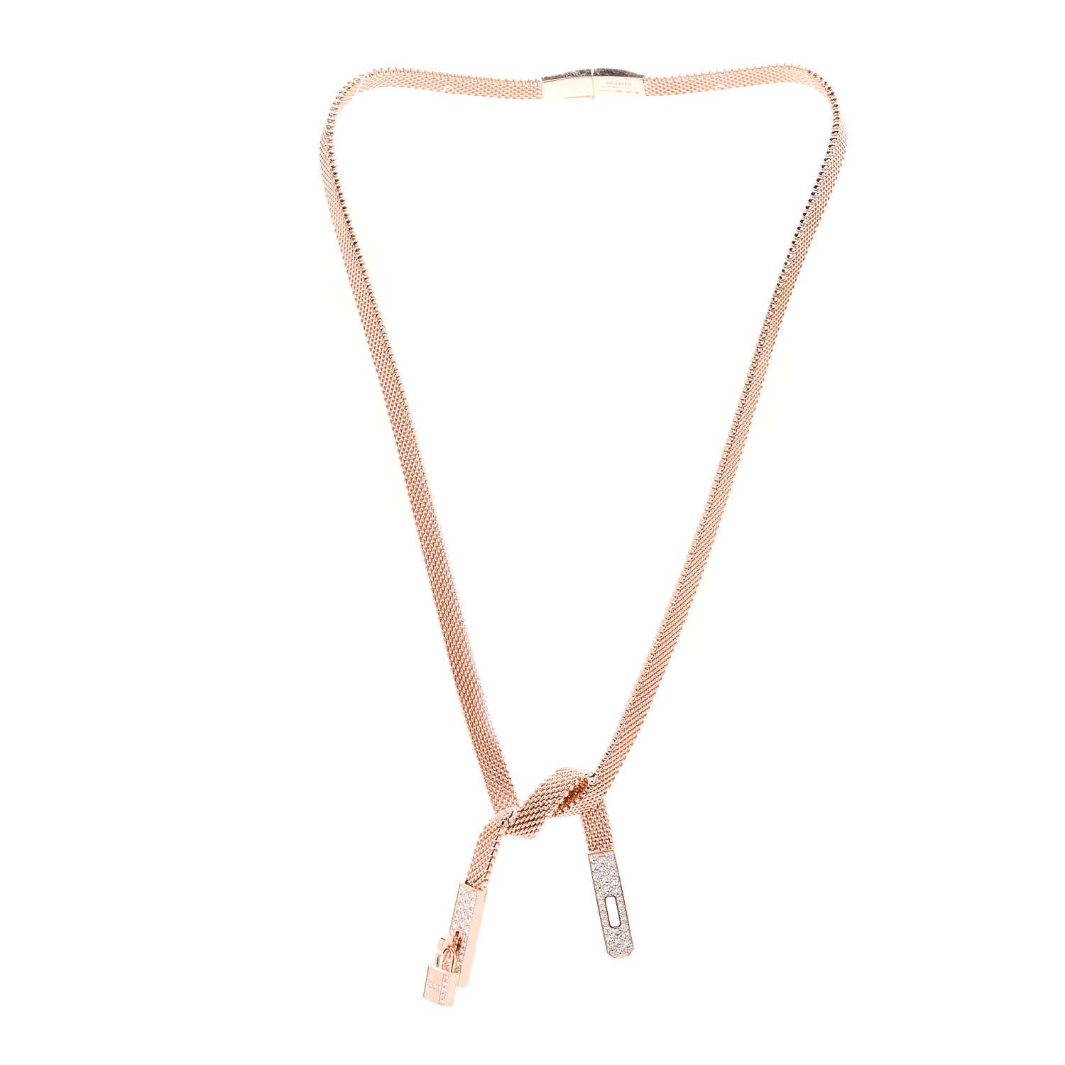 18K Rose Gold Diamond Kelly Gavroche Necklace XS — view 3
