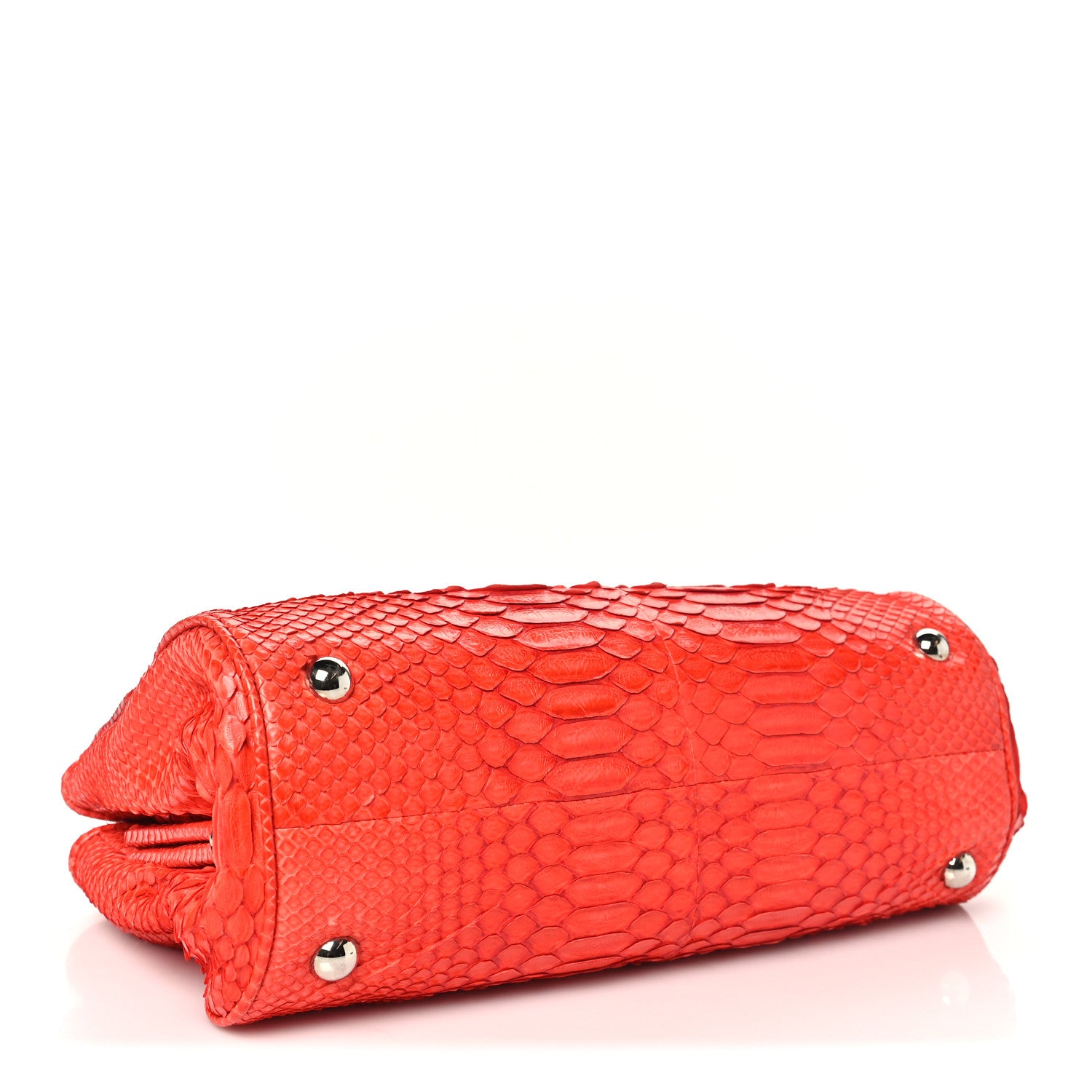 Snakeskin East West Kisslock Flap Red — view 4