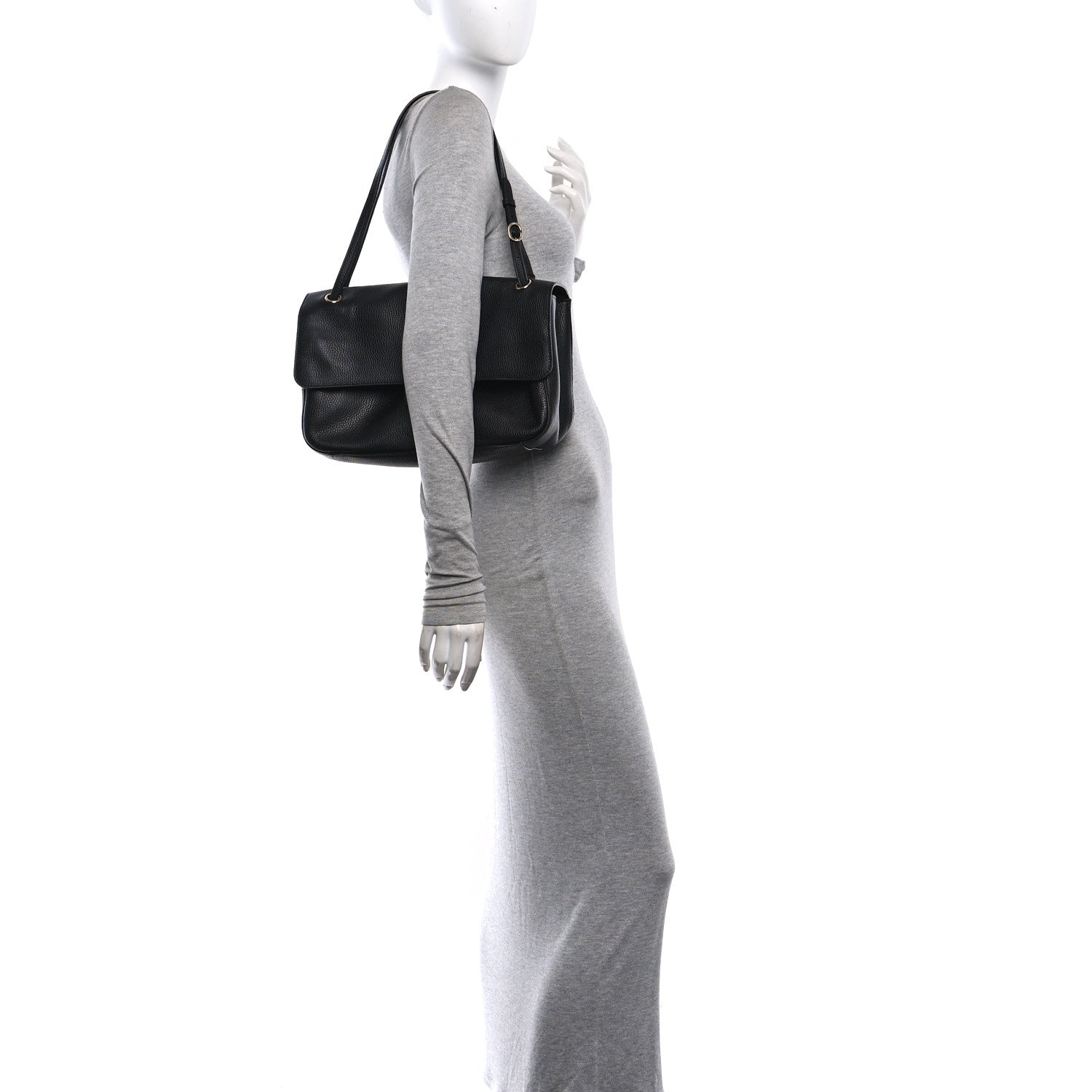Grained Calfskin Small Souplissimo Maxi Flap Black — view 2