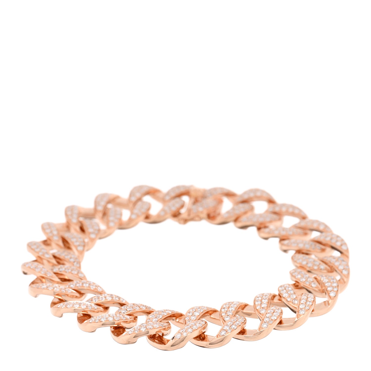 18K Rose Gold Diamond Hemingway Chain Link Bracelet