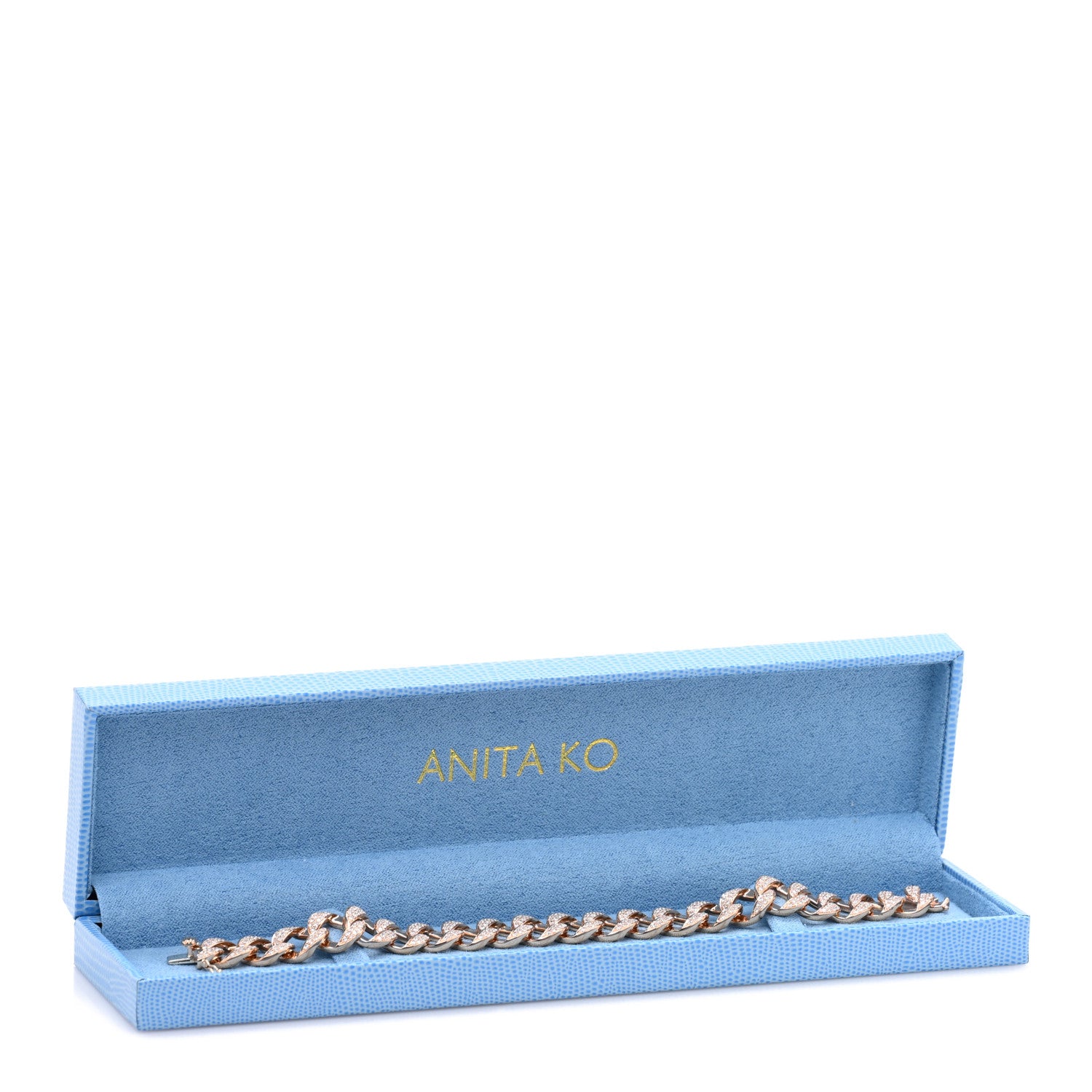 18K Rose Gold Diamond Hemingway Chain Link Bracelet — view 4