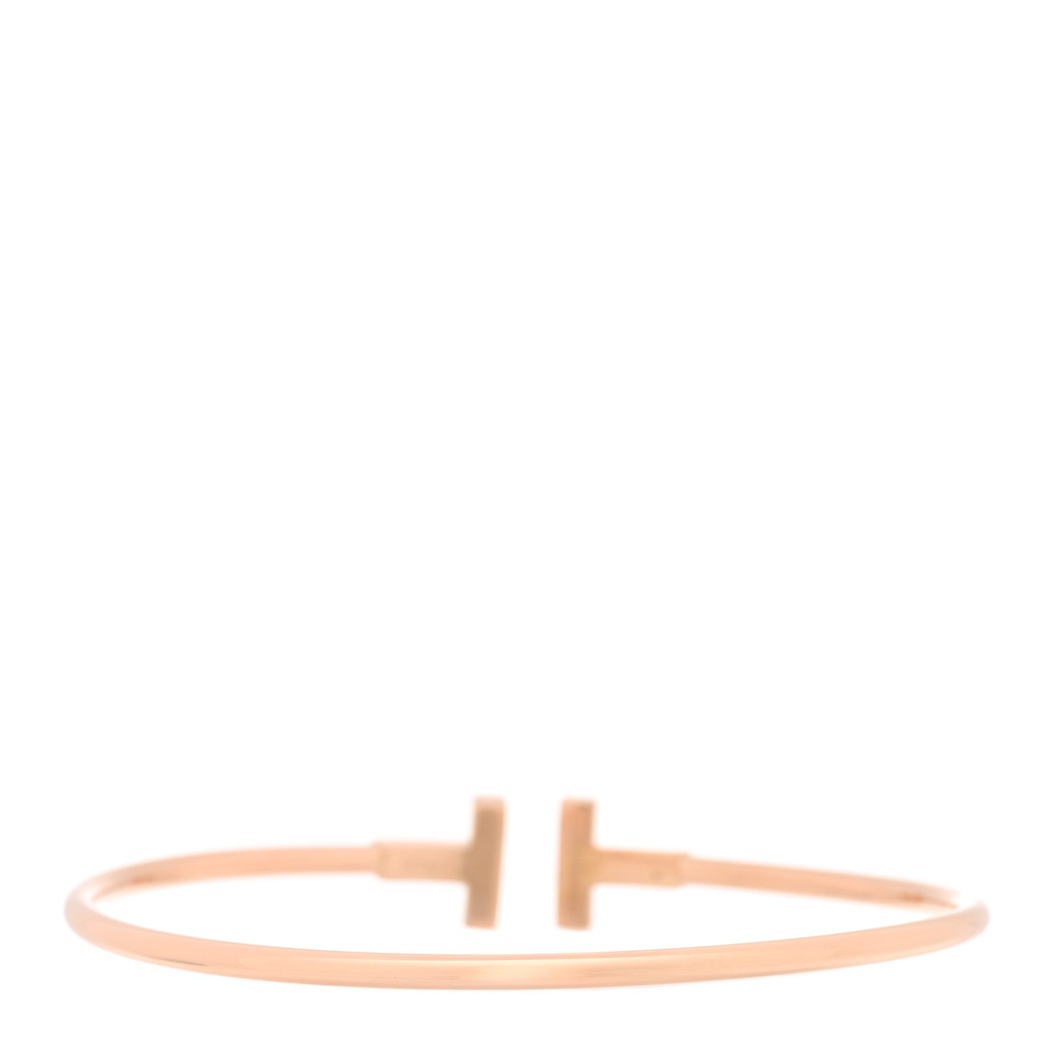 18K Rose Gold Diamond Pink Sapphire T Wire Bracelet — view 2