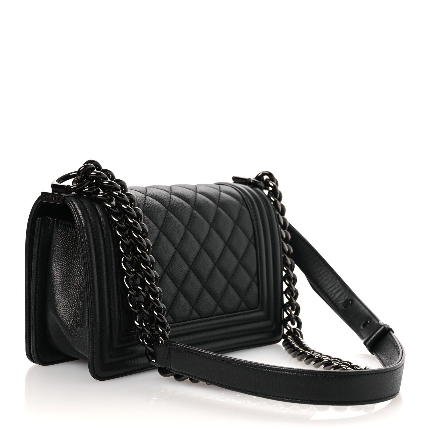 Caviar Quilted Small Boy Flap So Black — view 3