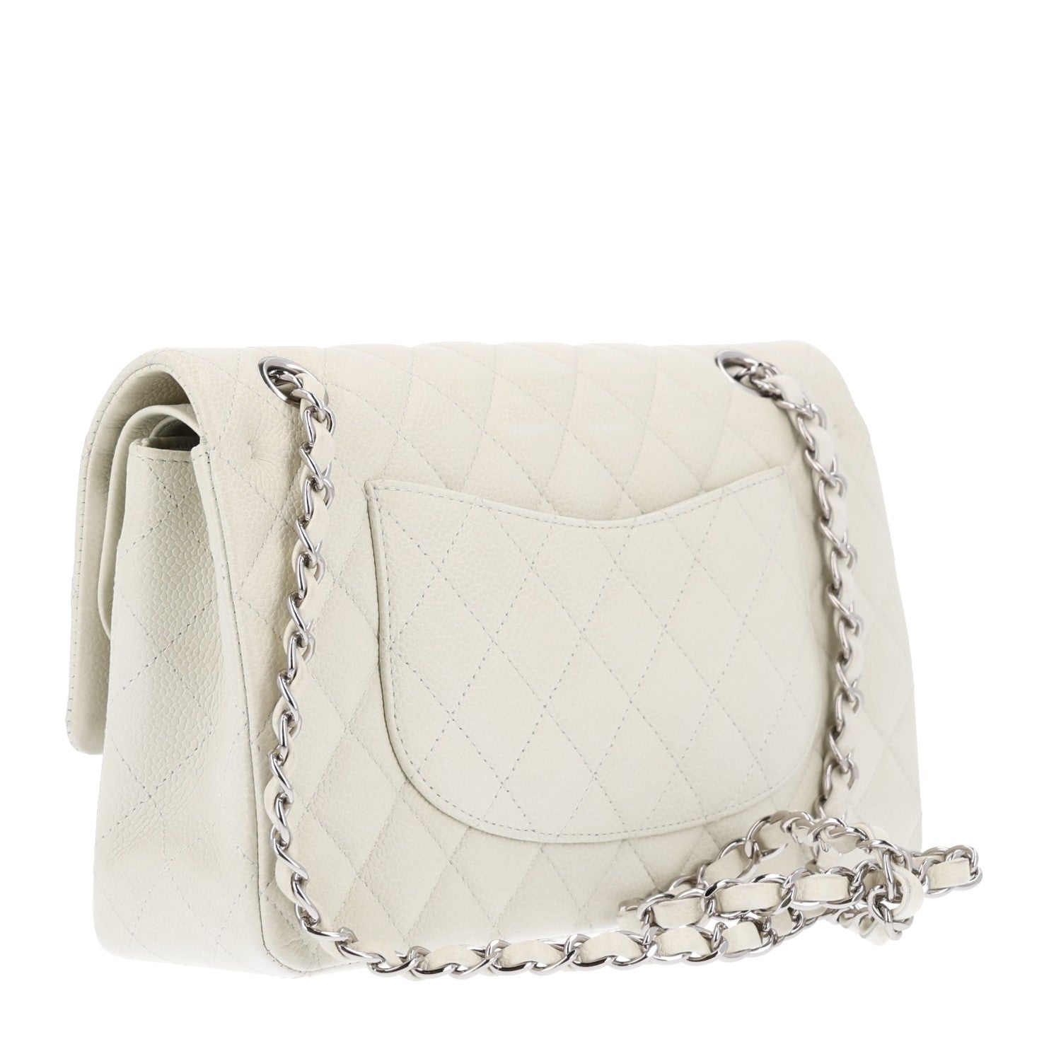 Caviar Quilted Medium Double Flap Light Green — view 4