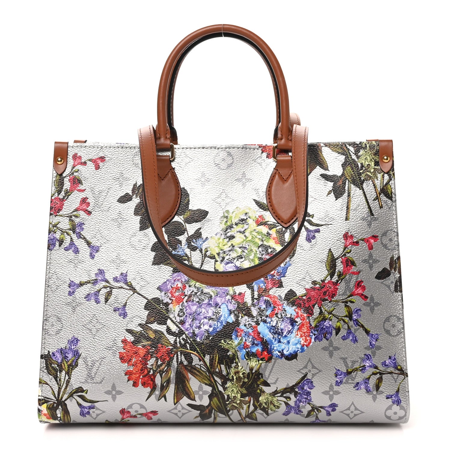Metallic Monogram LV Garden OnTheGo MM Silver