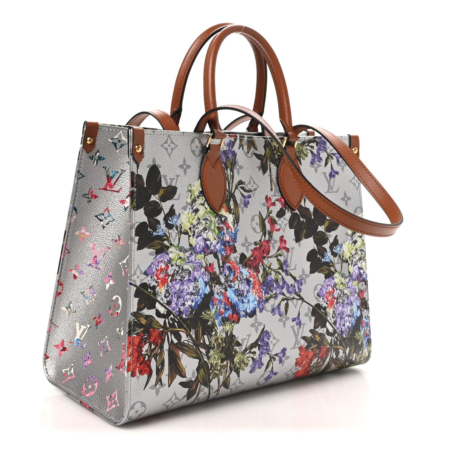 Metallic Monogram LV Garden OnTheGo MM Silver — view 3