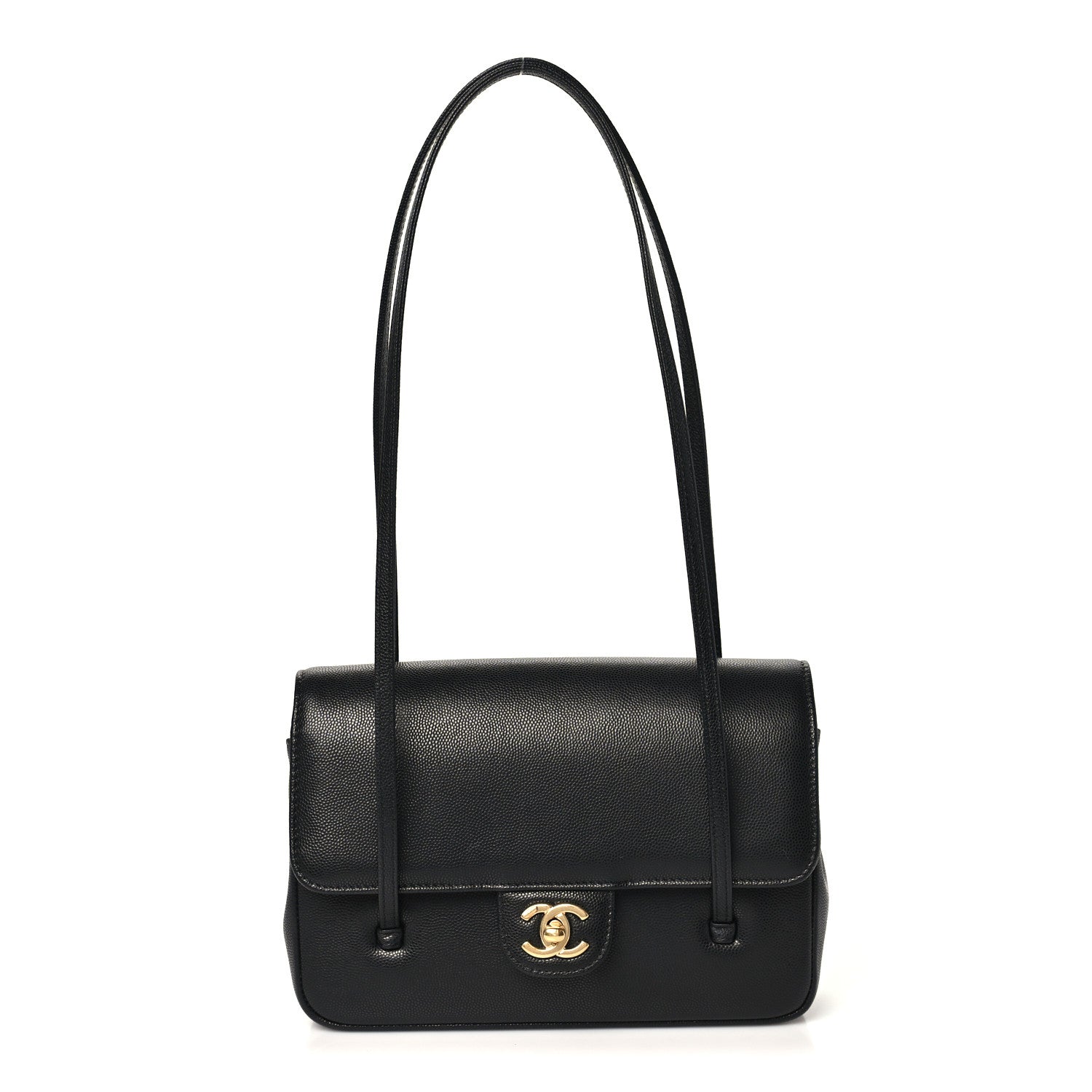 Shiny Caviar Preppy Coco Small Flap Black — view 1