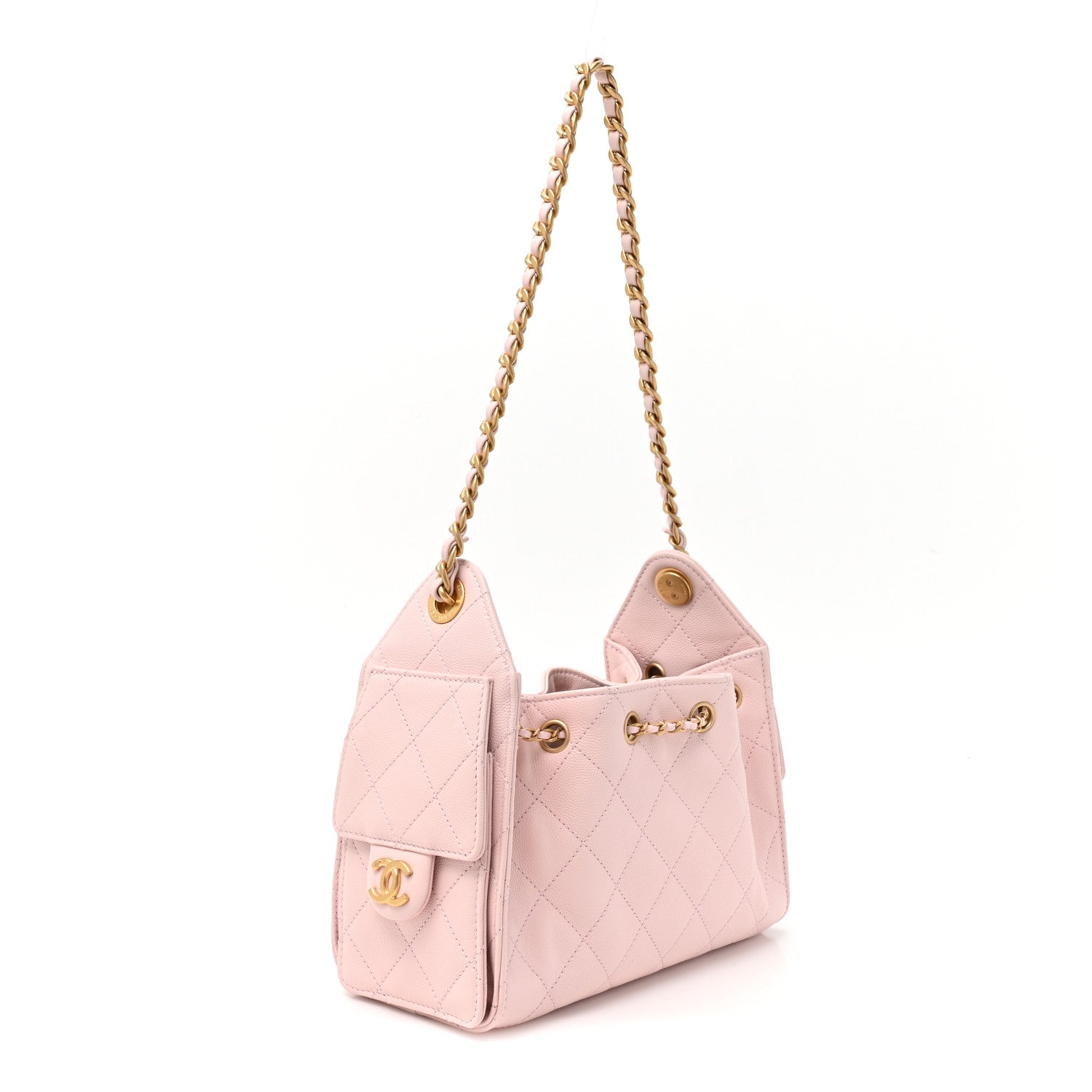 Caviar Quilted Mini Chanel 25 Handbag Light Pink — view 2