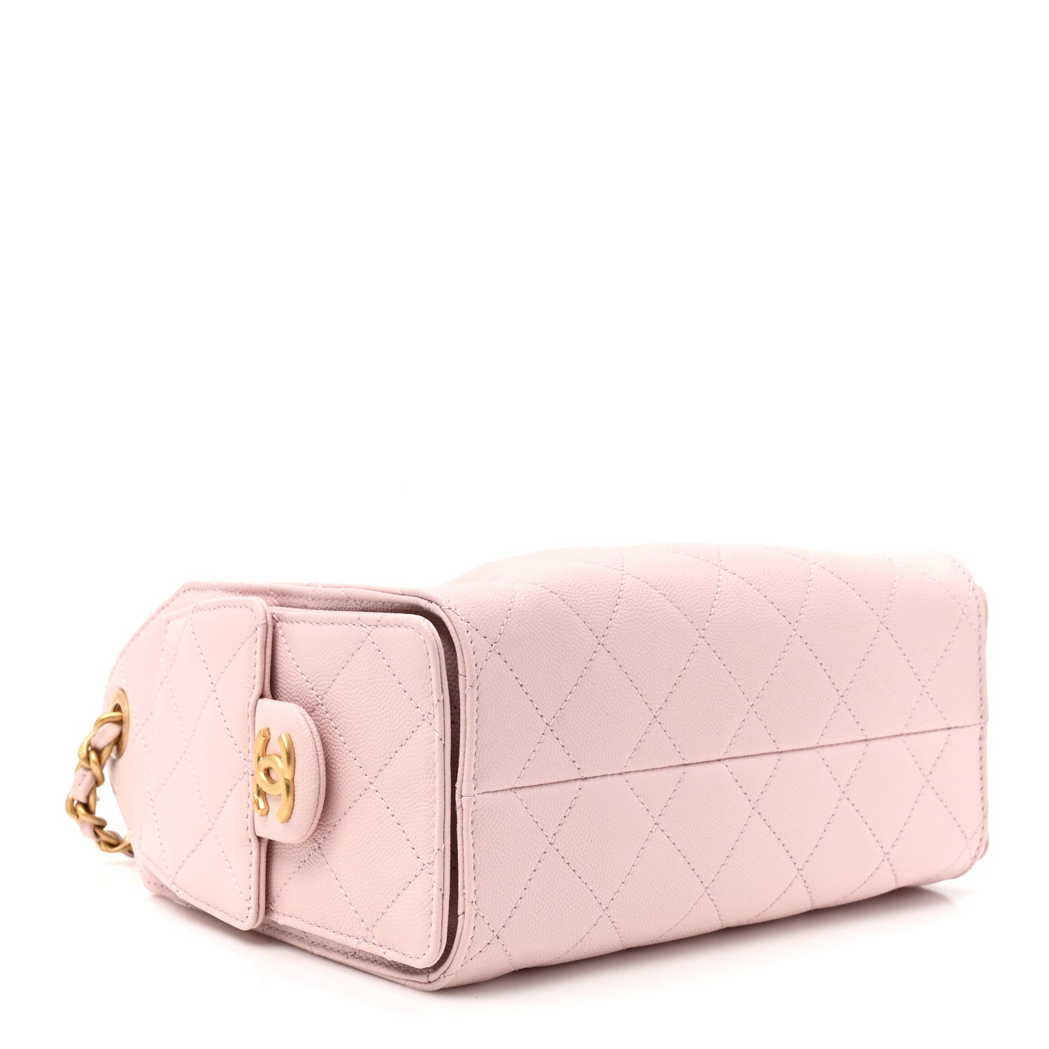Caviar Quilted Mini Chanel 25 Handbag Light Pink — view 3