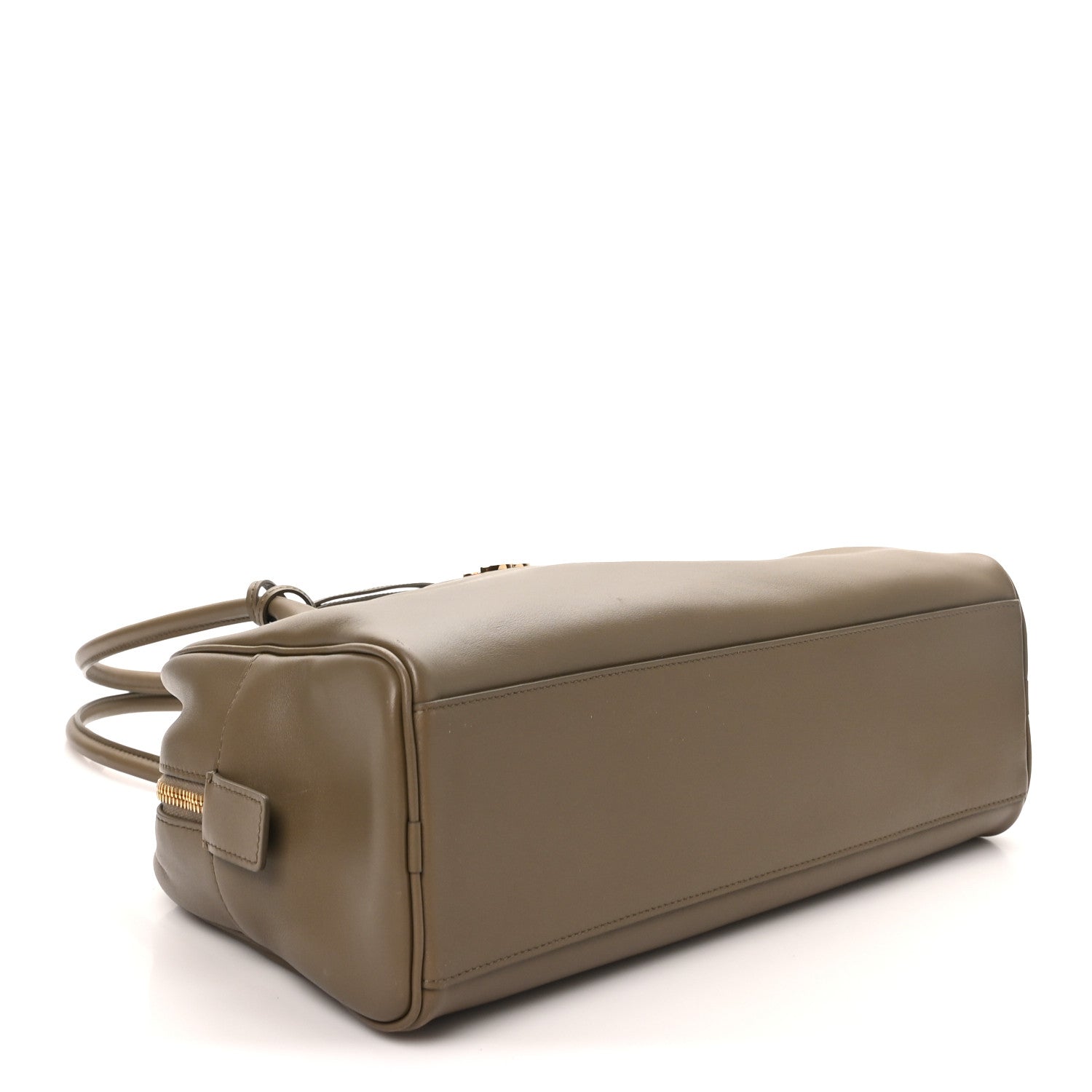 Calfskin Large Perfect Bowling Bag Dark Khaki — view 4
