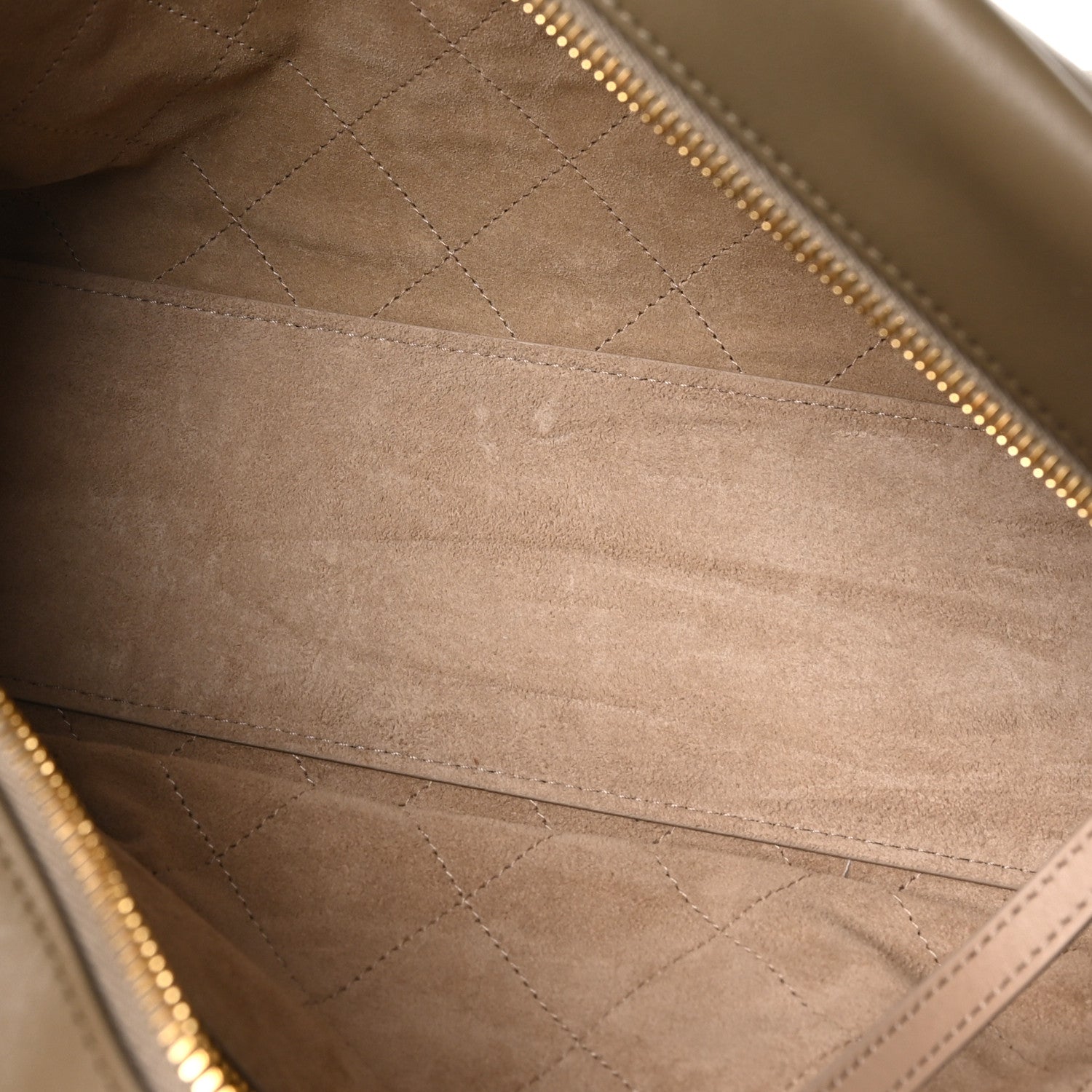 Calfskin Large Perfect Bowling Bag Dark Khaki — view 5