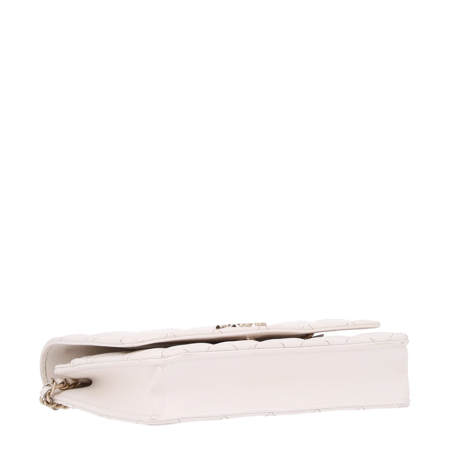 Caviar Quilted Wallet On Chain WOC White — view 3