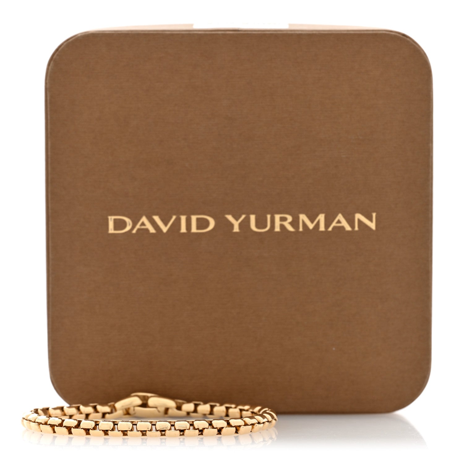 18K Yellow Gold 5.2mm DY Bel Air Box Chain Bracelet — view 4