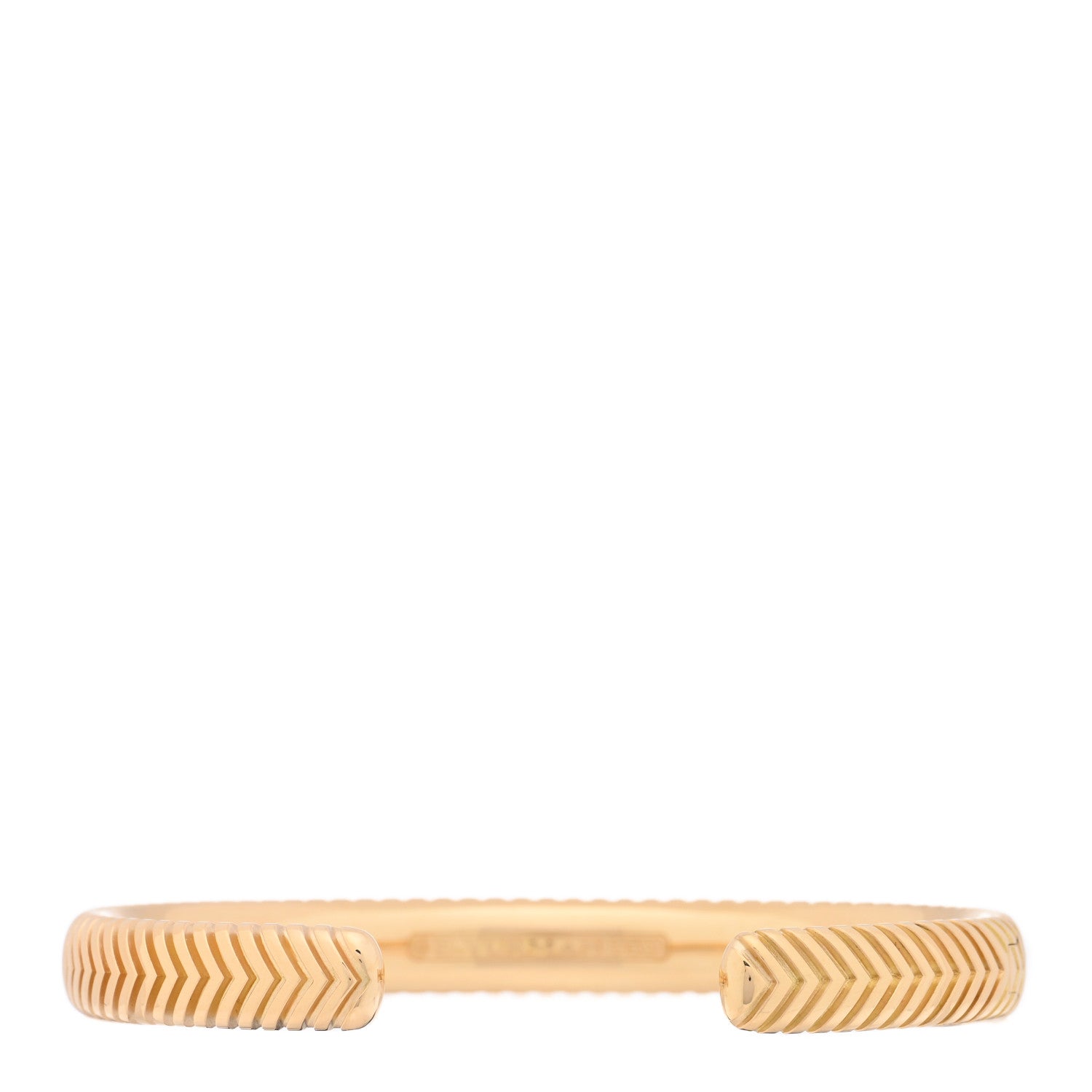 18K Yellow Gold 8mm Chevron Cuff Bracelet — view 2