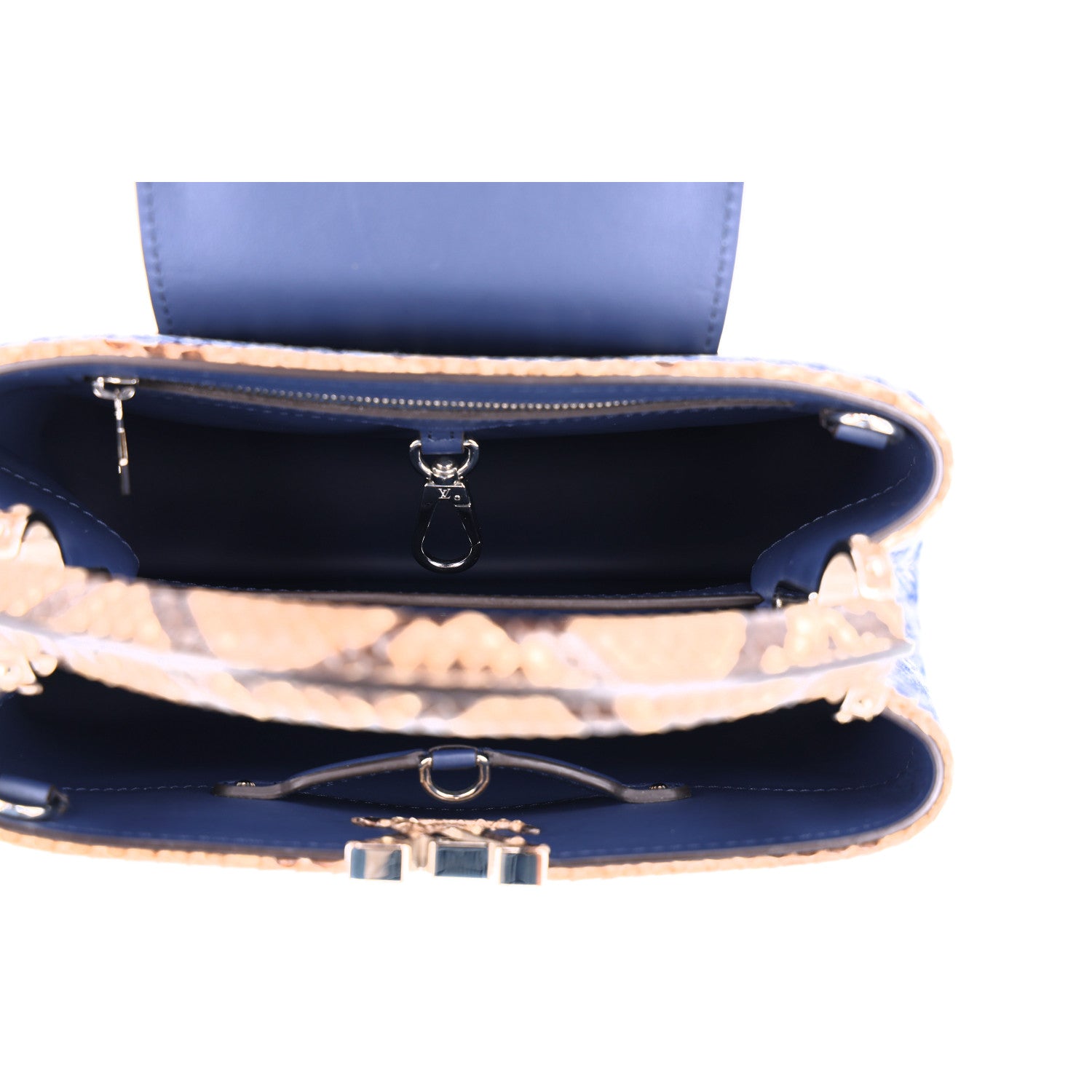 Tweed Sequins Snakeskin Capucines BB Blue — view 5