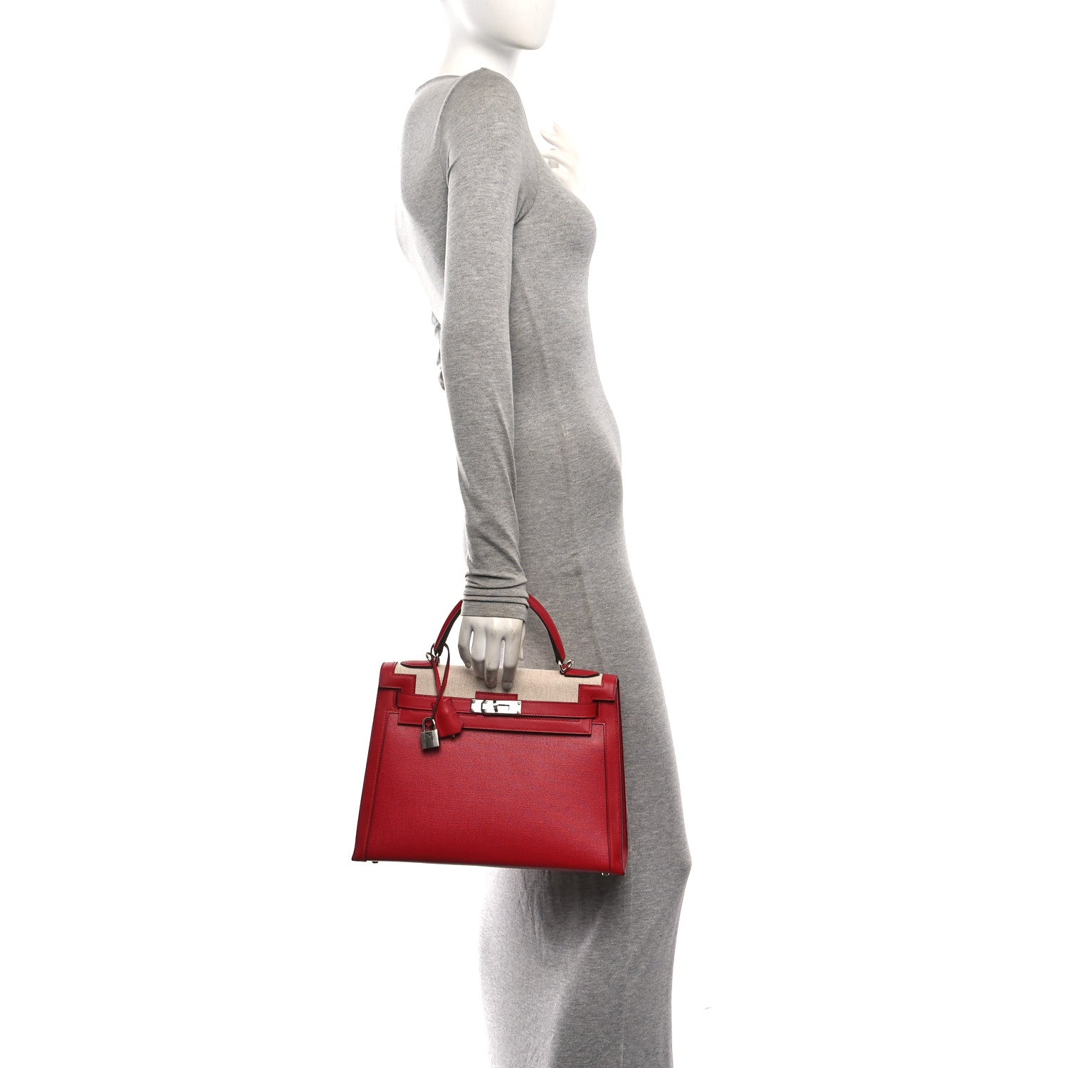 Berline Toile Swift Kelly Sellier 32 Rouge Piment Ecru Rouge Piment Ecru — view 2
