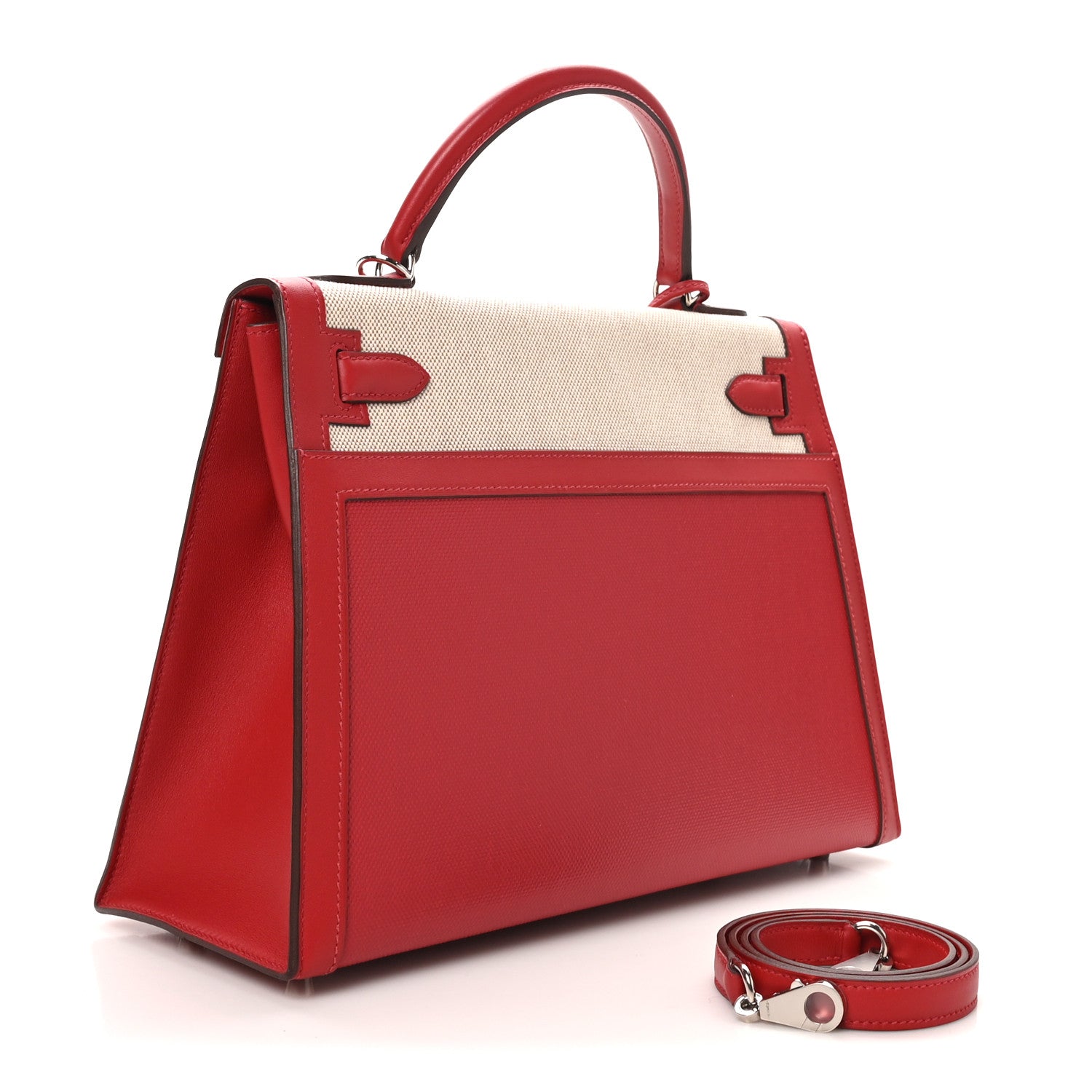 Berline Toile Swift Kelly Sellier 32 Rouge Piment Ecru Rouge Piment Ecru — view 3