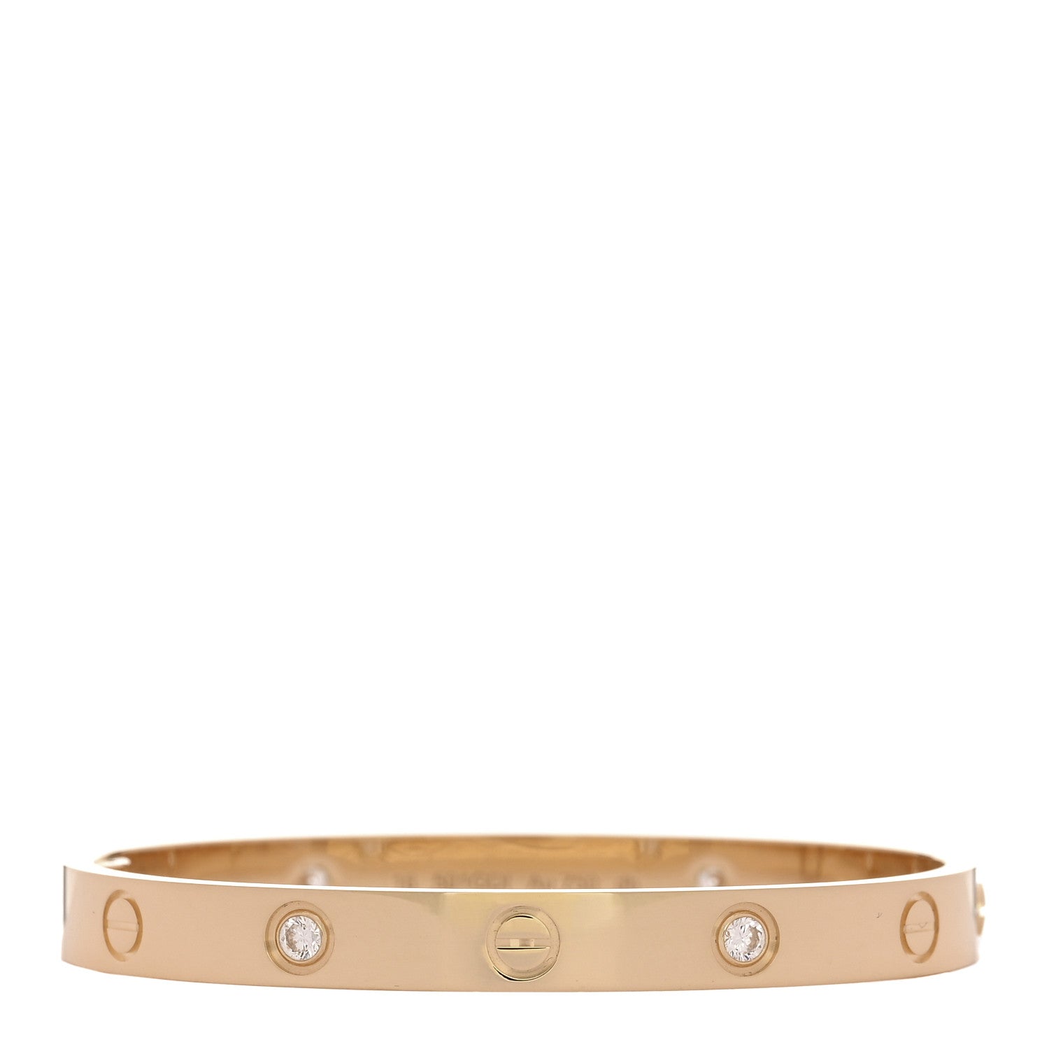 18K Yellow Gold 4 Diamond LOVE Bracelet 16