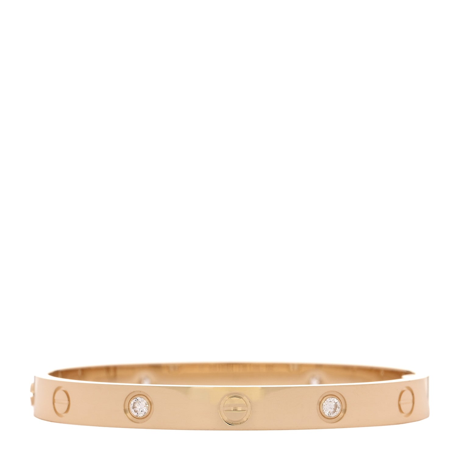 18K Yellow Gold 4 Diamond LOVE Bracelet 16 — view 2
