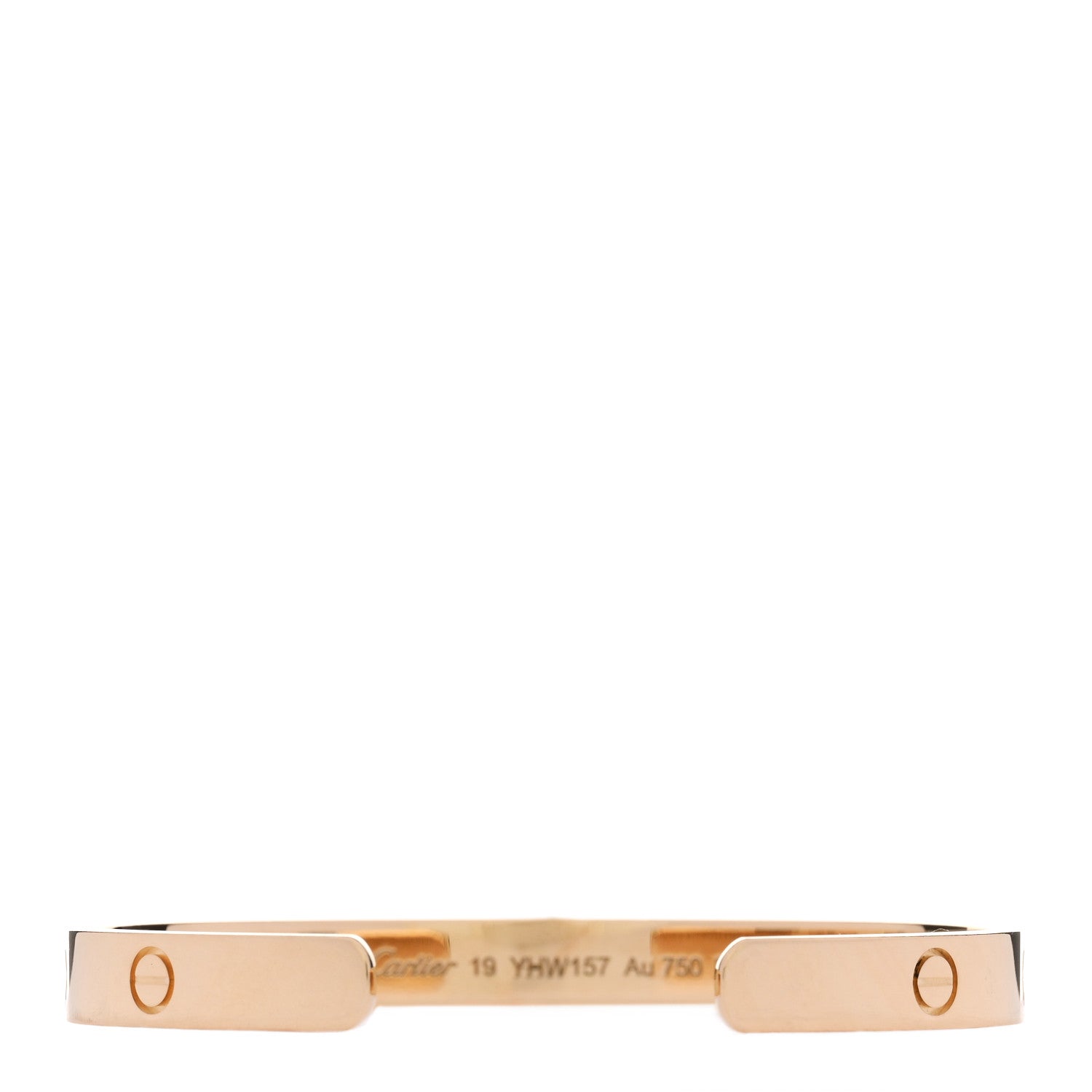 18K Yellow Gold LOVE Cuff Bracelet 19 — view 2