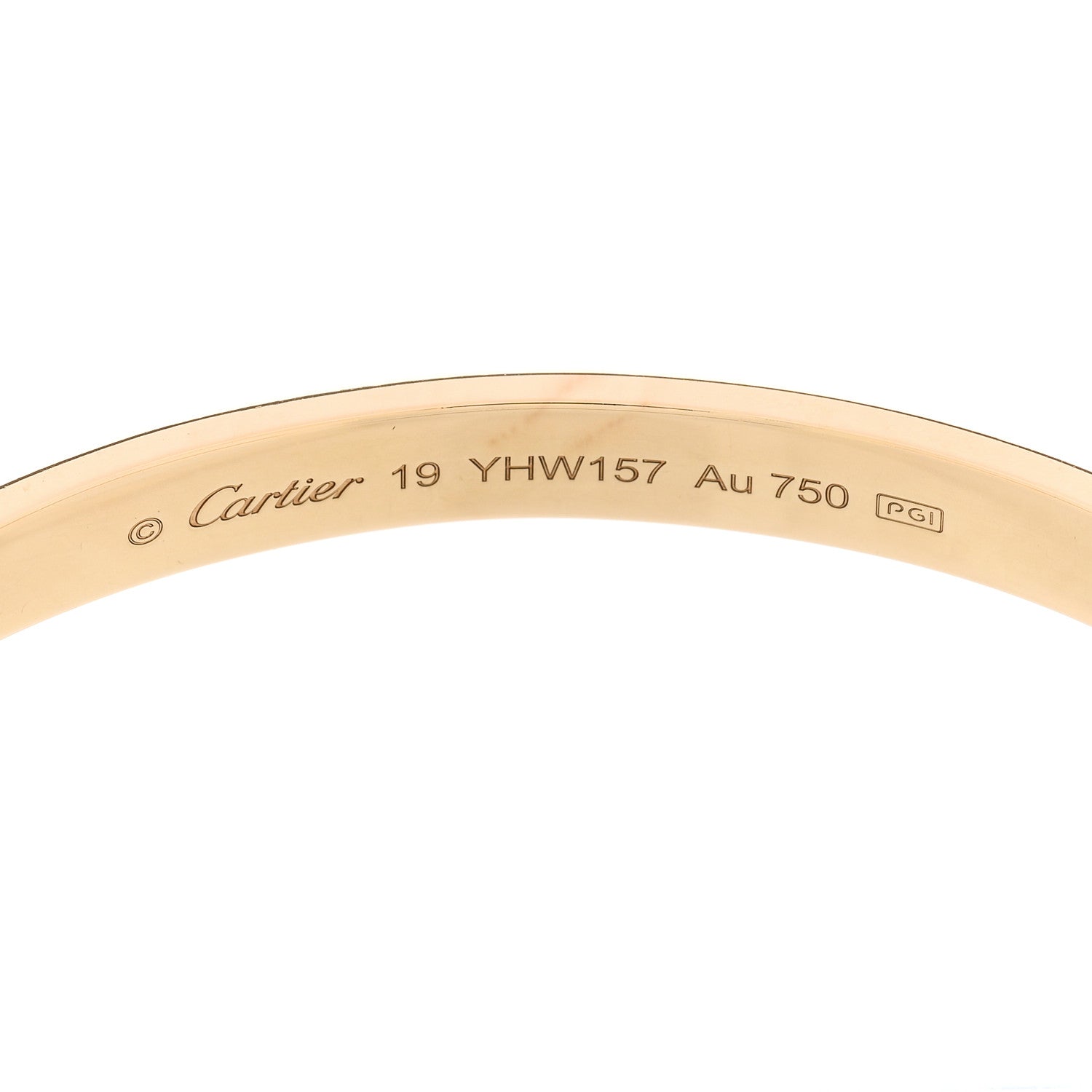 18K Yellow Gold LOVE Cuff Bracelet 19 — view 3