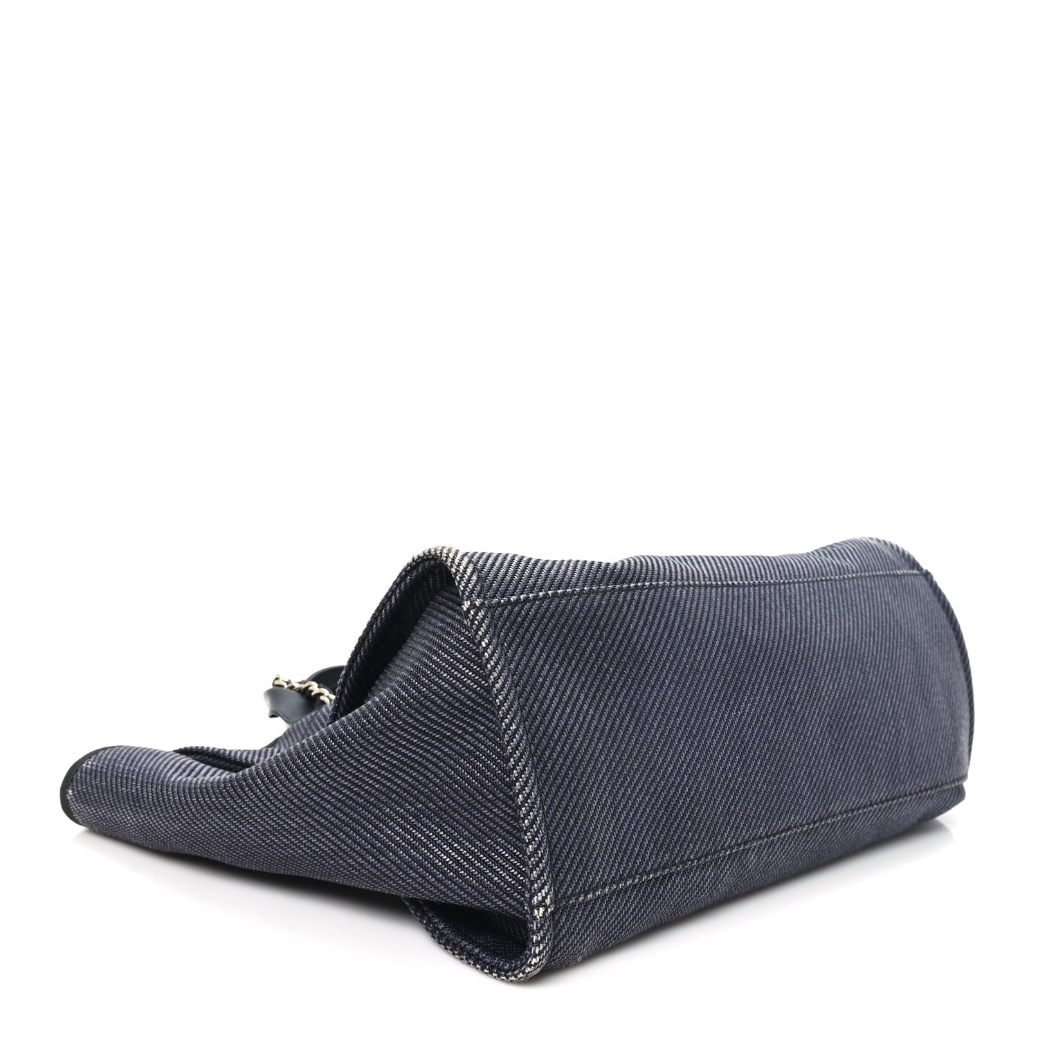 Mixed Fibers Calfskin Medium Deauville Tote Black — view 4