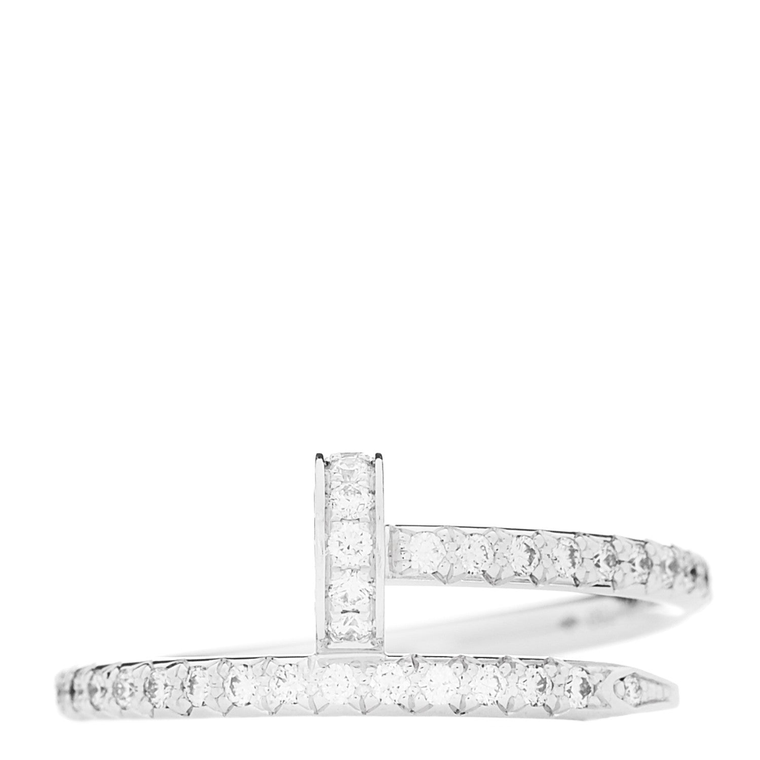 18K White Gold Diamond Juste Un Clou Paved Ring 49 5