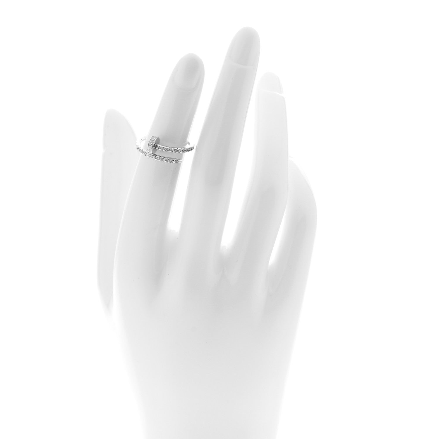 18K White Gold Diamond Juste Un Clou Paved Ring 49 5 — view 2