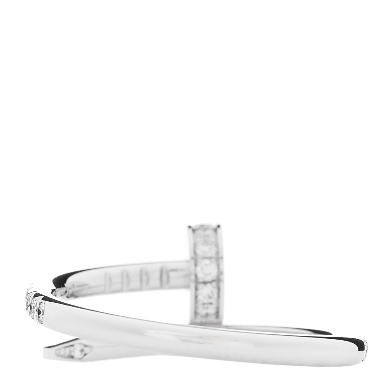 18K White Gold Diamond Juste Un Clou Paved Ring 49 5 — view 3