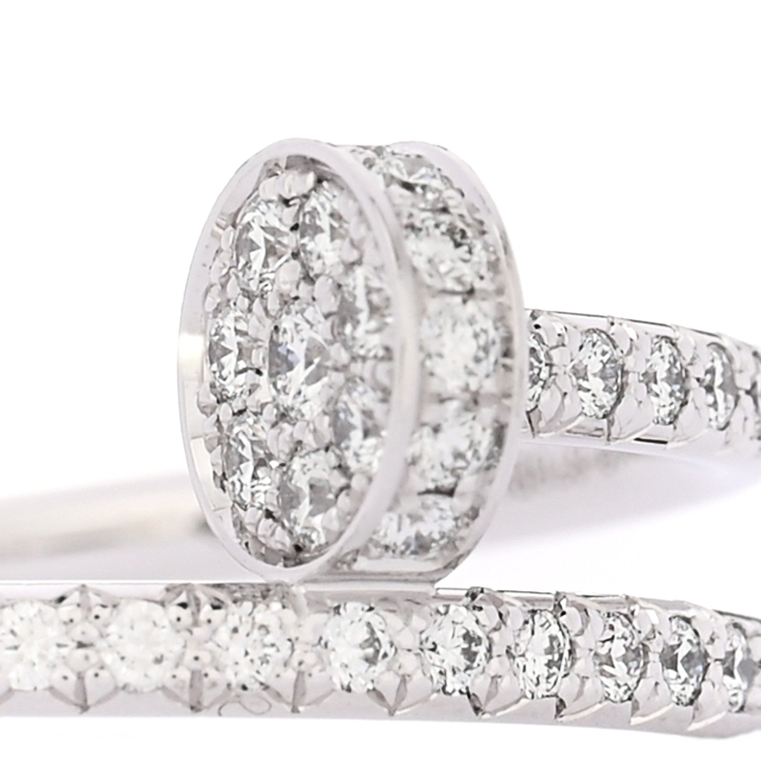 18K White Gold Diamond Juste Un Clou Paved Ring 49 5 — view 4