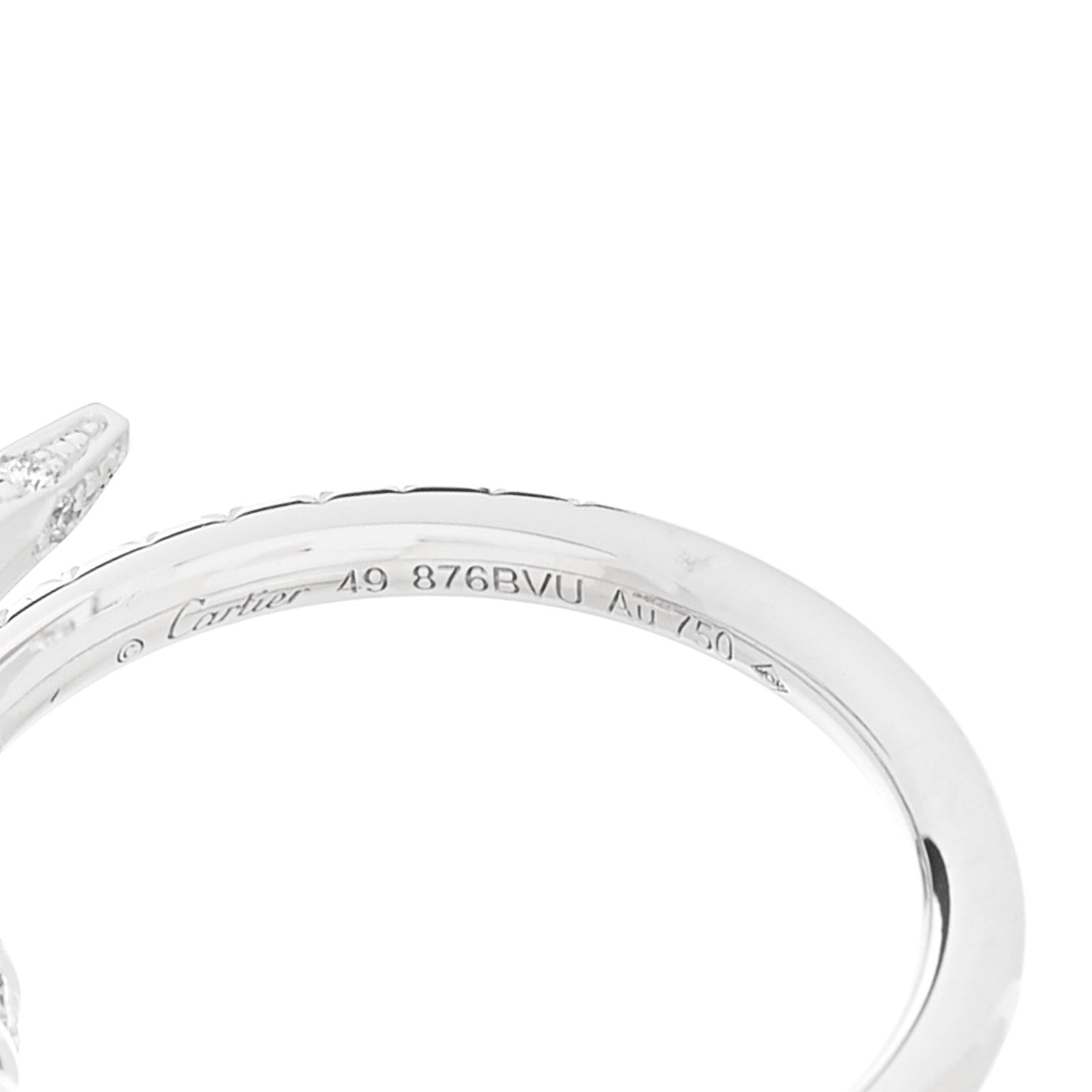 18K White Gold Diamond Juste Un Clou Paved Ring 49 5 — view 5