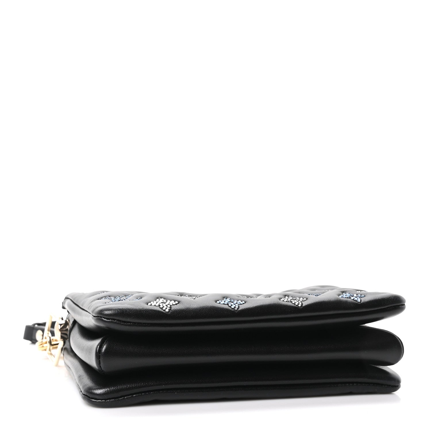 Lambskin Swarovski Crystal Embossed Monogram Coussin BB Black — view 4