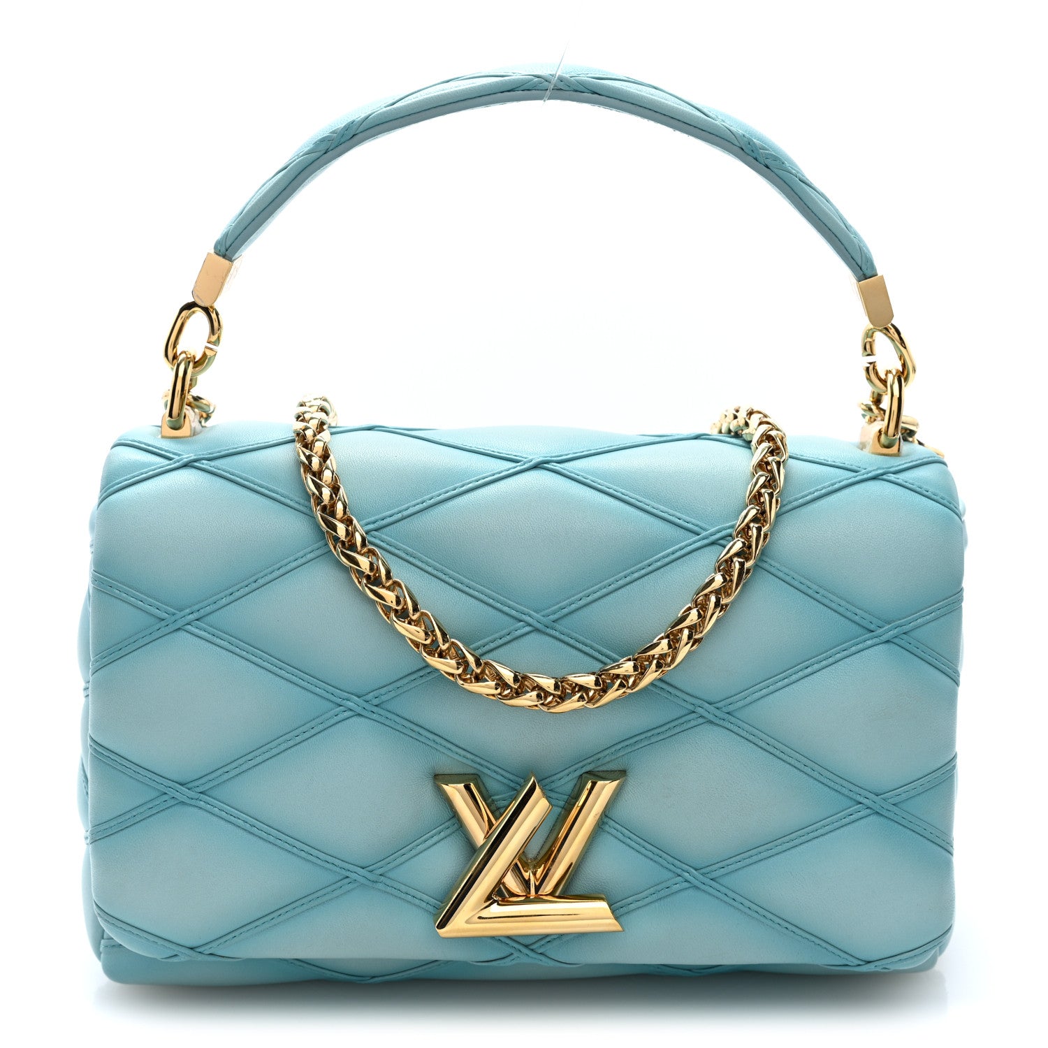 Lambskin Malletage Top Handle GO-14 MM Lagoon
