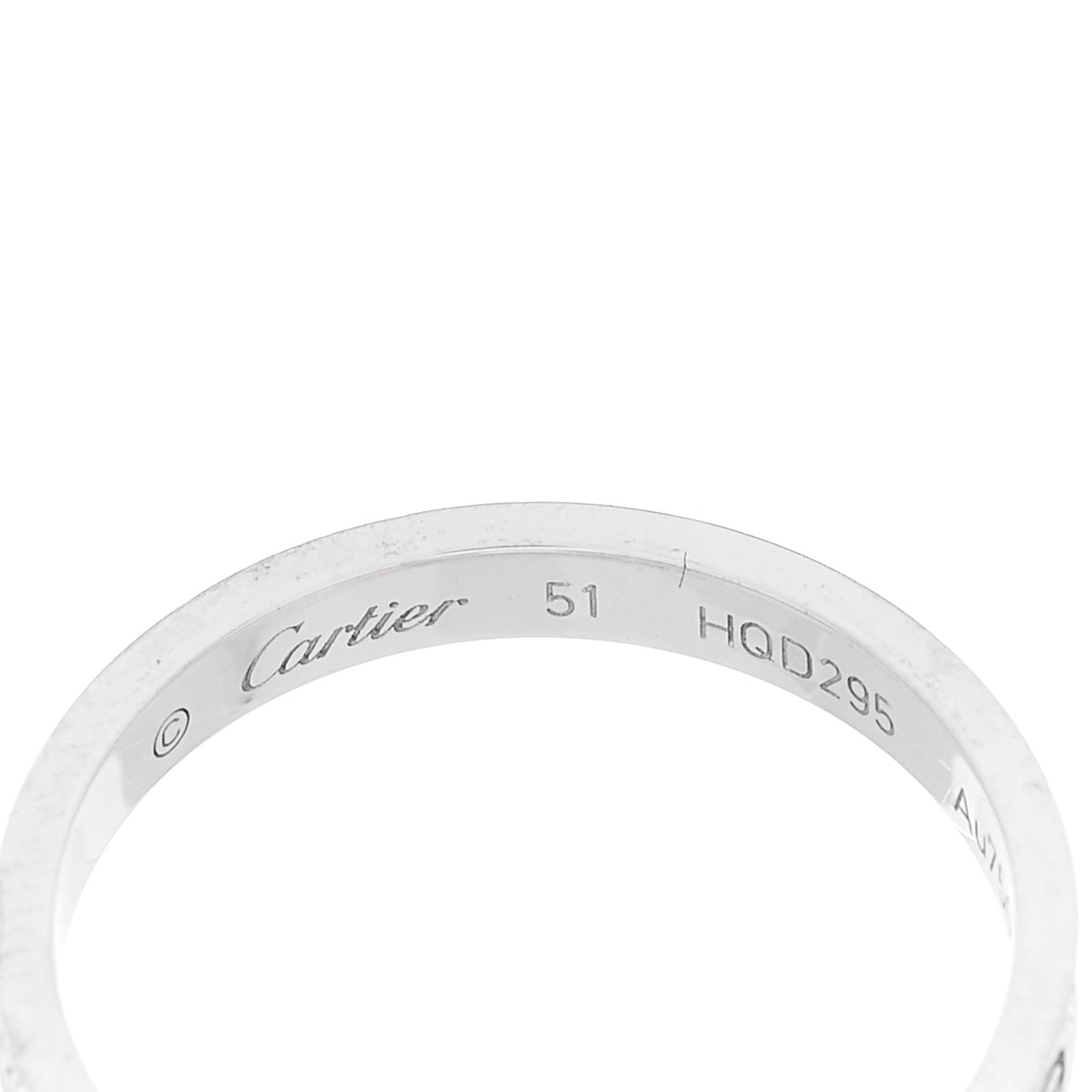18K White Gold Diamond 2.6mm LOVE Paved Band Ring 51 5.75 — view 4