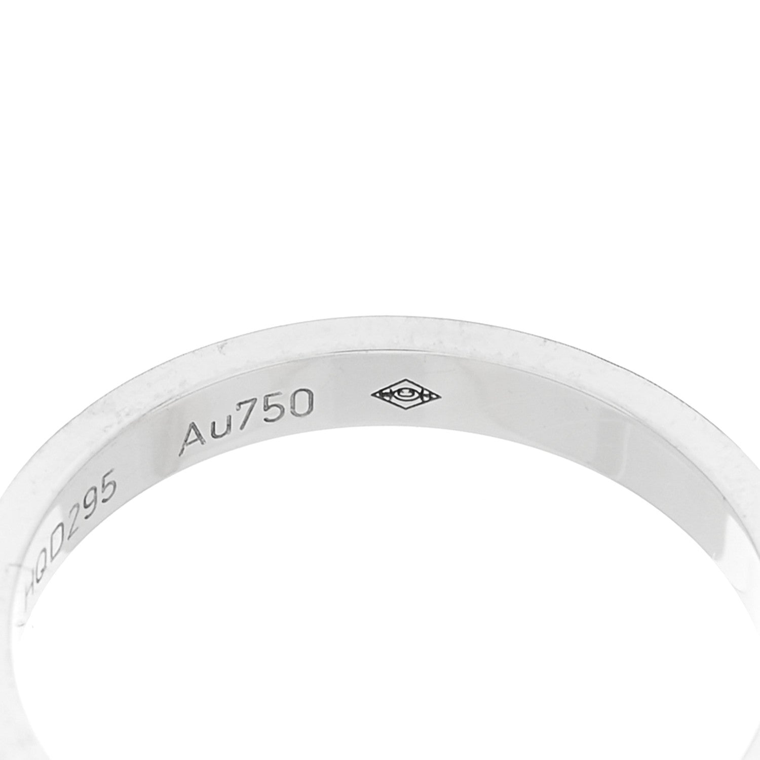 18K White Gold Diamond 2.6mm LOVE Paved Band Ring 51 5.75 — view 5