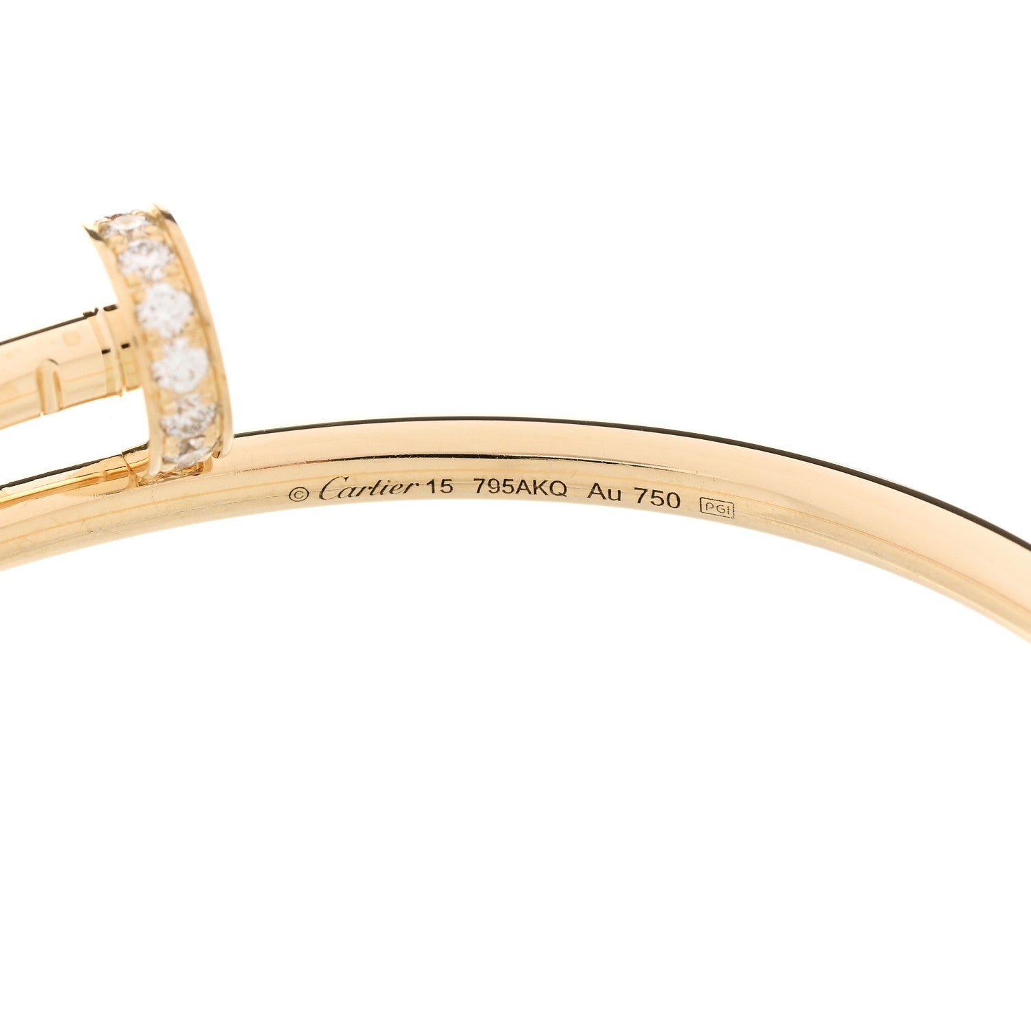 18K Yellow Gold Diamond Small Juste Un Clou Bracelet 15 — view 4