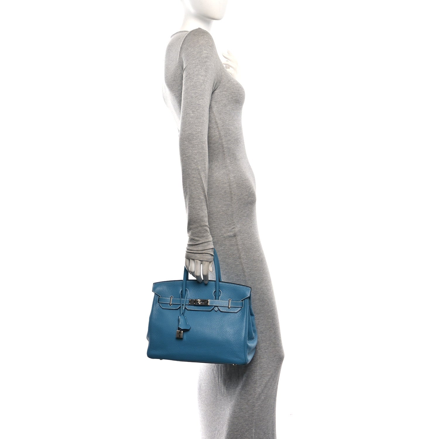 Taurillon Clemence Birkin 30 Blue Jean — view 2