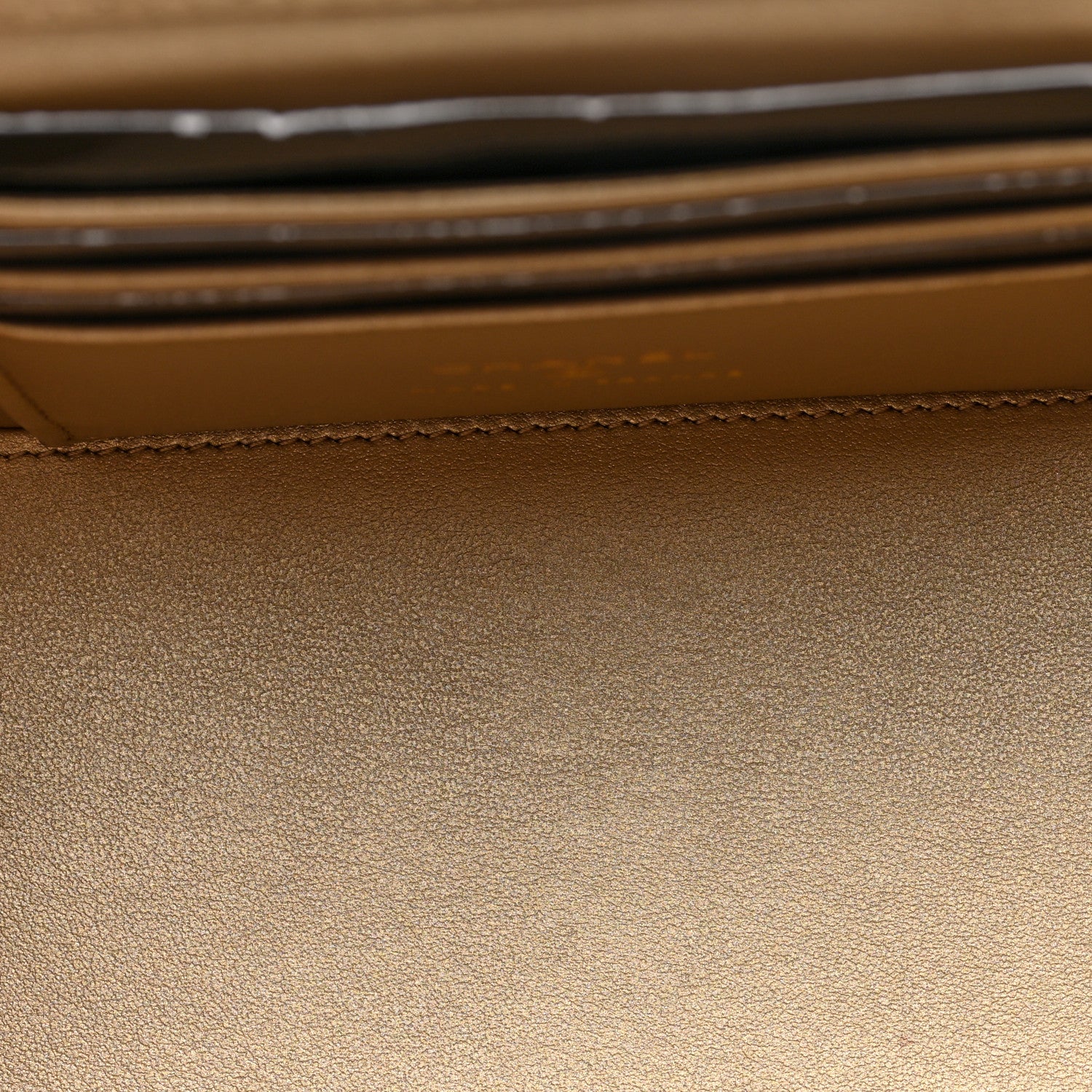 Lambskin Quilted Pearl Crush Small Vanity Case With Chain Beige — view 5